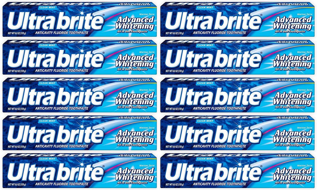 Ultra brite Advanced Whitening Toothpaste Clean Mint 6 oz (Pack of 10)
