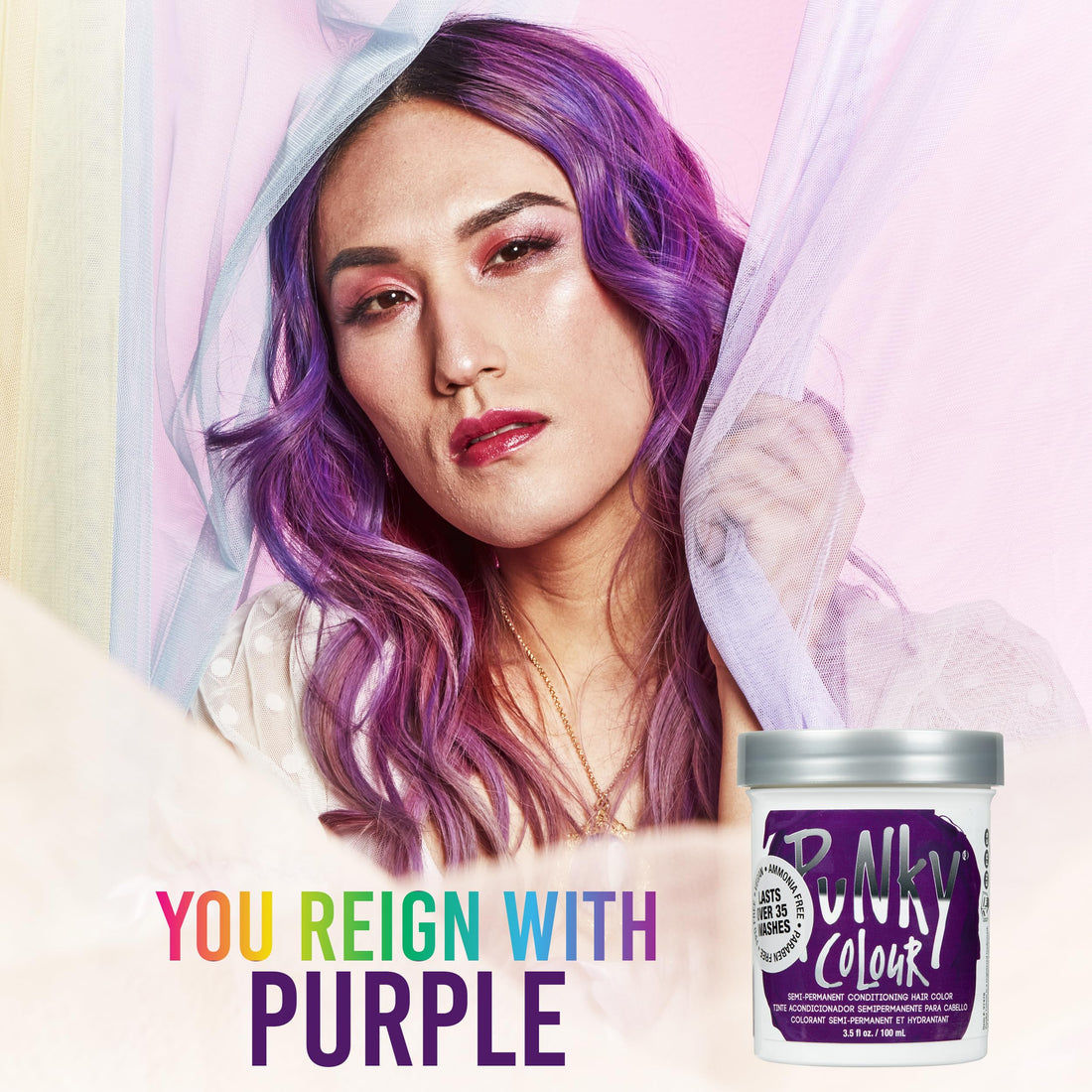 Punky Jerome Russell Punky Semi Permanent Hair Color Conditioning, 100ml - Purple (Pack of 1)