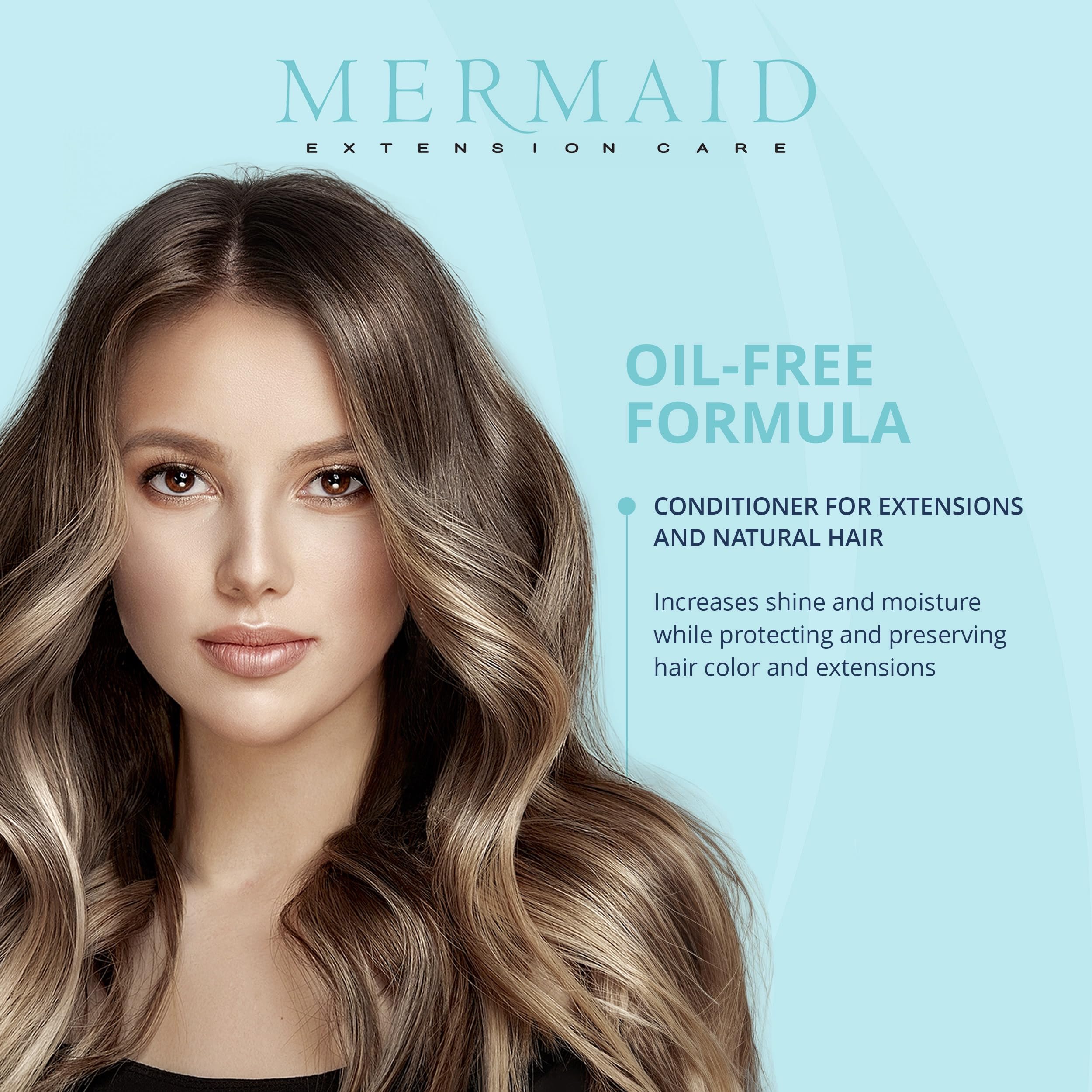 Mermaid Extension Care Conditioner, Moisturizing, Oil-Free Daily Formula for Hair Extensions, 32 fl oz