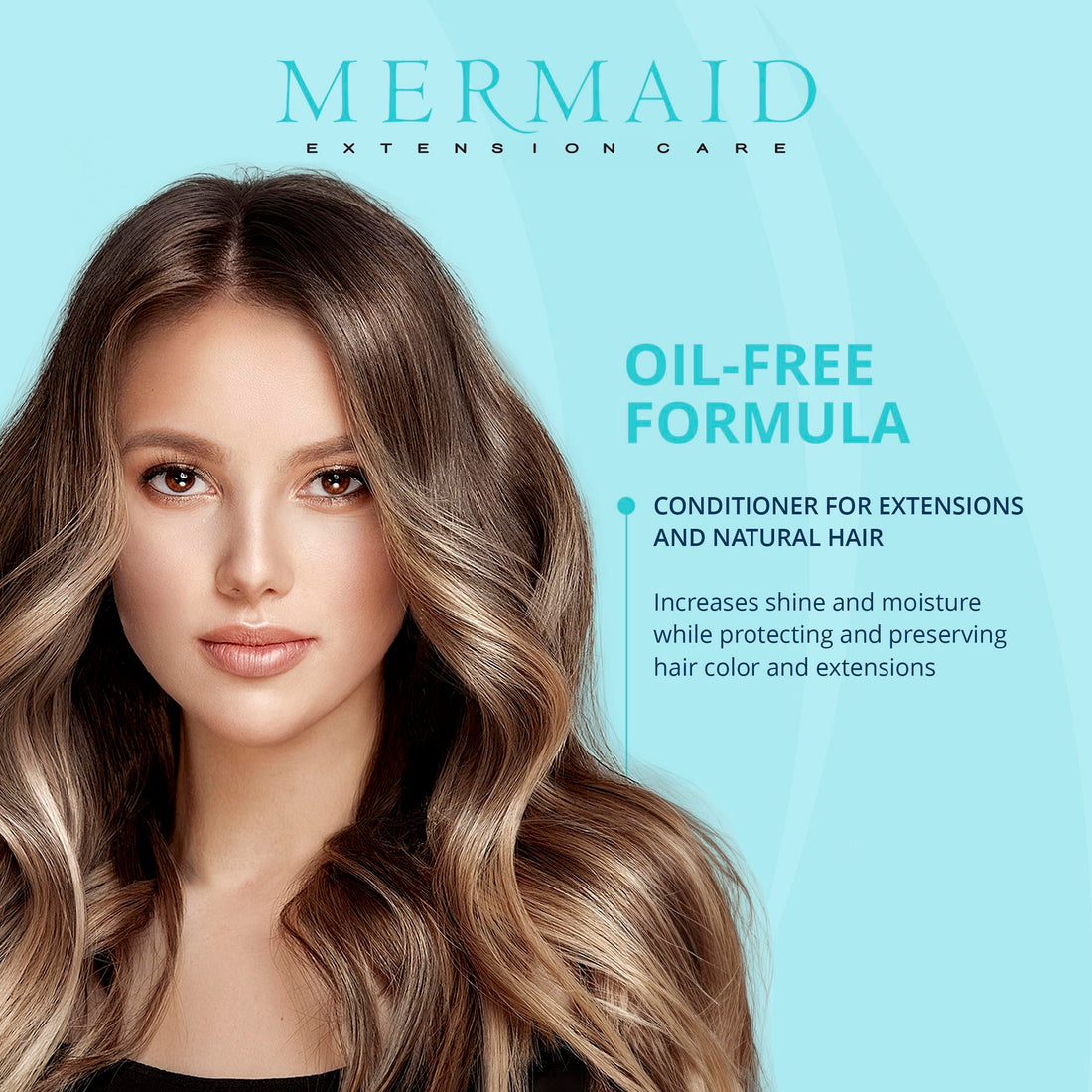 Mermaid Extension Care Conditioner, Moisturizing, Oil-Free Daily Formula for Hair Extensions, 32 fl oz