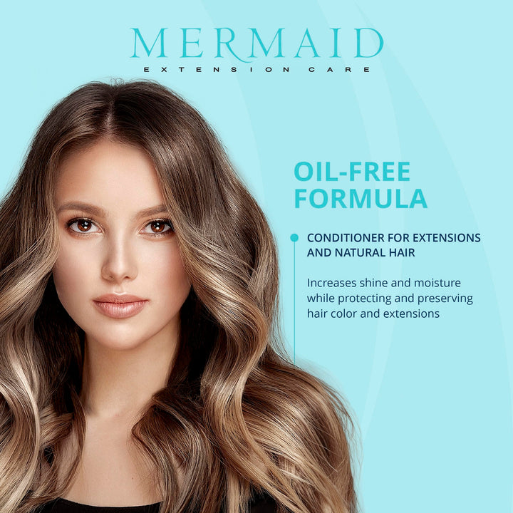 Mermaid Extension Care Conditioner, Moisturizing, Oil-Free Daily Formula for Hair Extensions, 32 fl oz