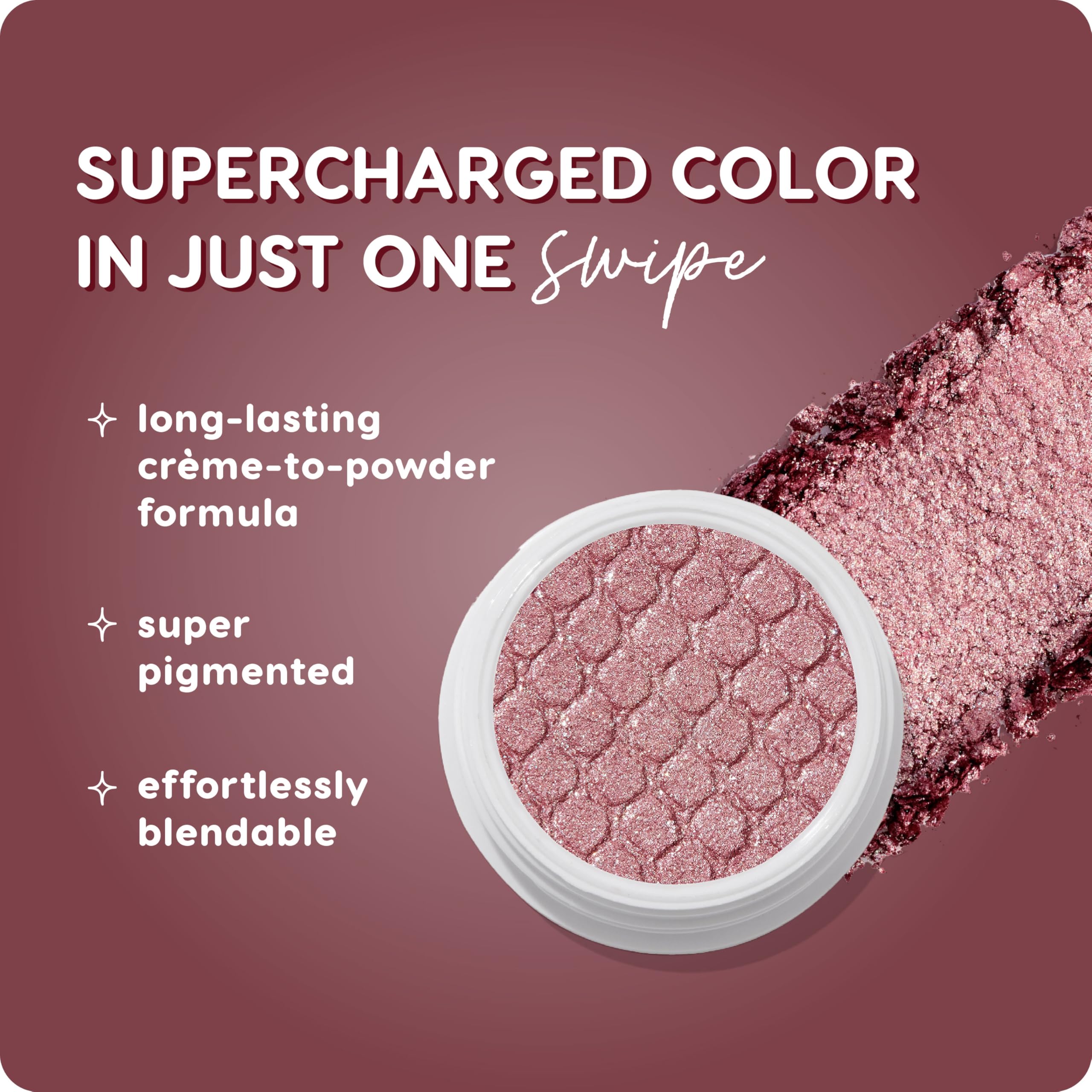 ColourPop Super Shock Shadow - High-Pigment, Crème-Powder Eye Makeup - Single Glitter Eyeshadow with Minimal Fallout and Unique Bouncy Texture - Warm Burgundy Eyeshadow - Party of Five (0.07 oz)