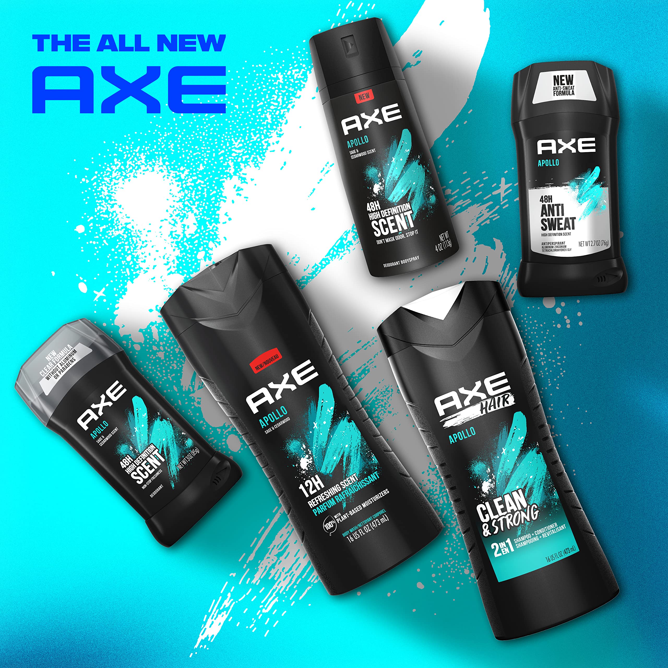 AXE Body Spray for Men, Apollo, 4 oz, 4 count