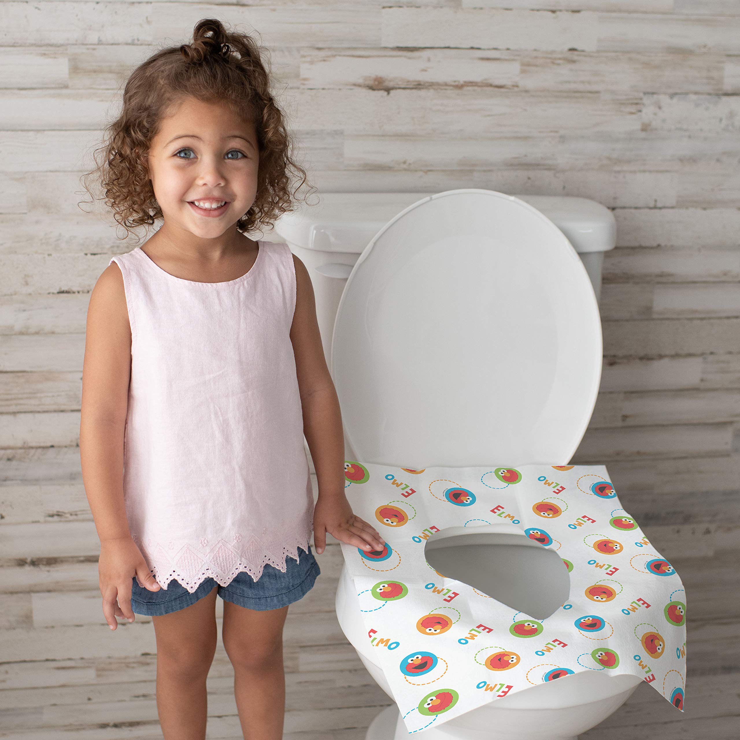 Sesame Street Potty Topper Disposable Stick-in-Place Toilet Seat Covers, 10 Count (Pack of 1)