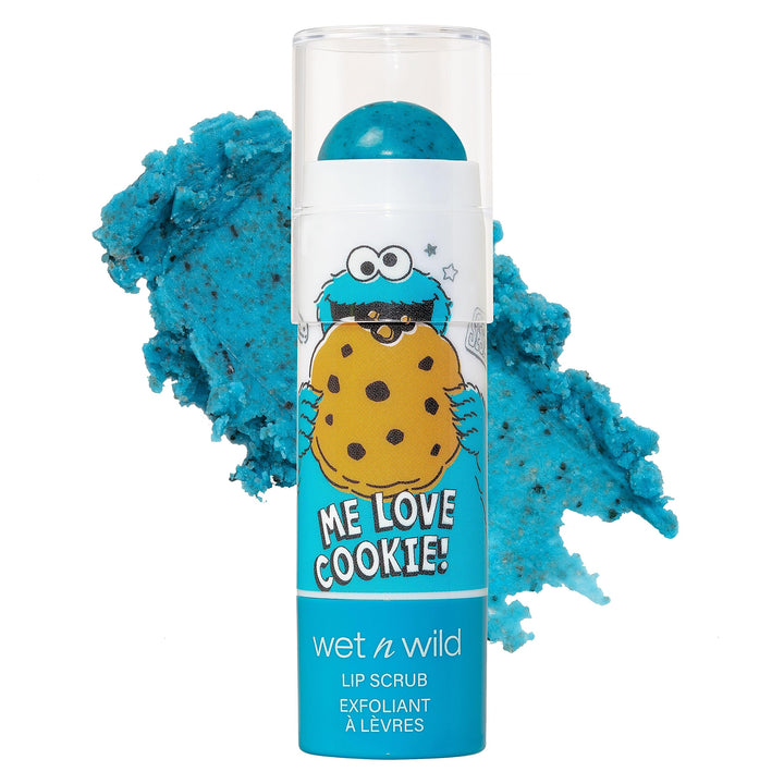 wet n wild Sesame Street Collection Lip Scrub - Vitamin E Enriched, Vegan & Cruelty Free - Me Love Cookie