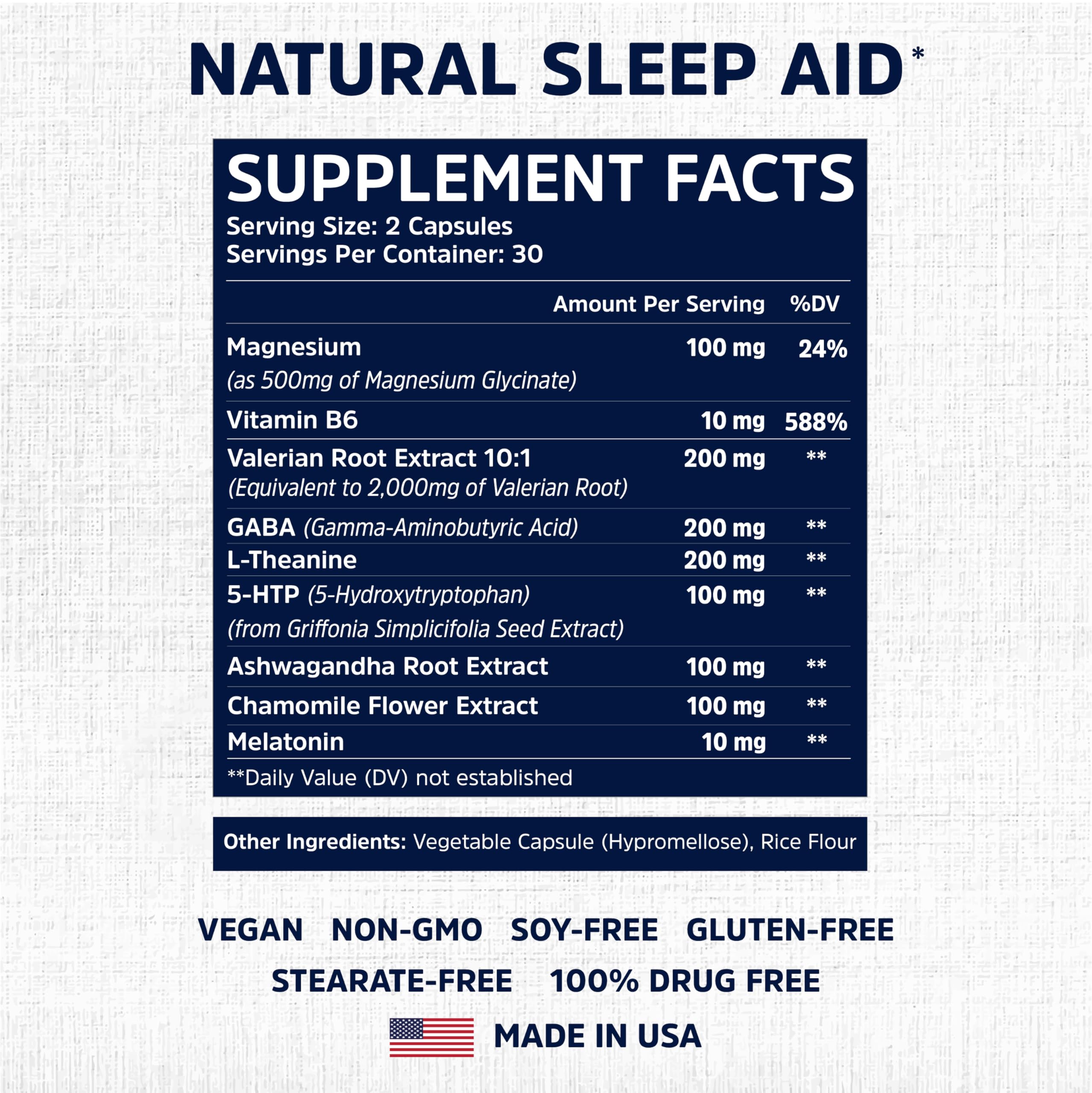 SLEEP FAIRY Natural Sleep Aid | Melatonin 10mg, Magnesium Glycinate 500mg, L-Theanine, B6, 5-HTP, GABA, Valerian Root & Ashwagandha Extracts | Herbal Sleeping Pills for Adults | Vegan Sleep Supplement