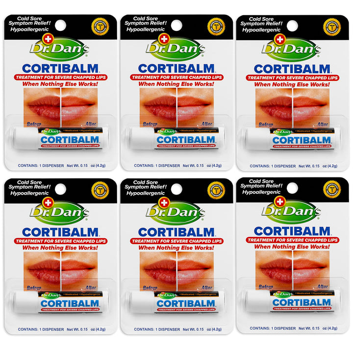 Dr. Dans Cortibalm Lip Balm, 6 Count