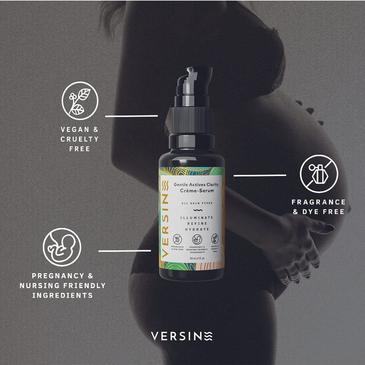 Versine Gentle Actives Face Serum for Normal, Dry, or Sensitive Skin (30ml) | Anti-Aging, Brightening Daily Moisturizer for Women | Safe for Pregnancy, Maternity, Nursing | Clean, Vegan, Cruelty Free