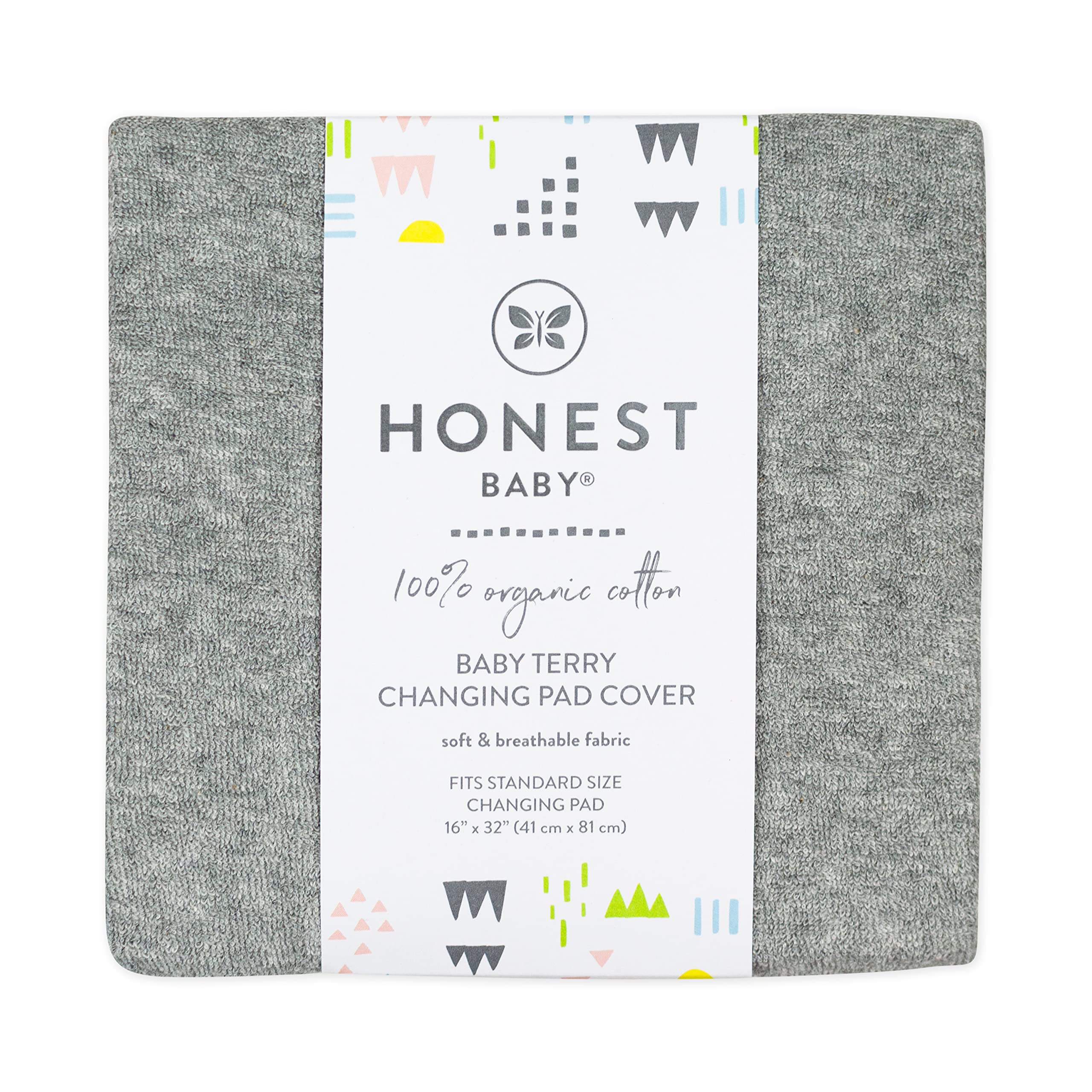 HonestBaby Organic Cotton Changing Pad Cover, Gray Heather, One Size