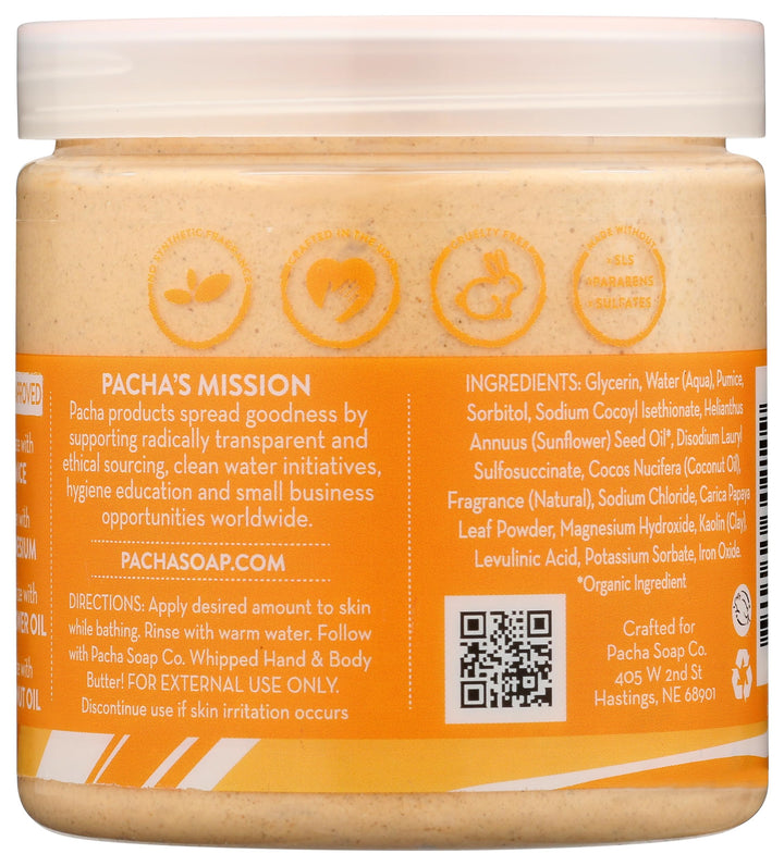 Pacha Soap, Soap Scrub Whipped Coconut Papaya, 8 Ounce