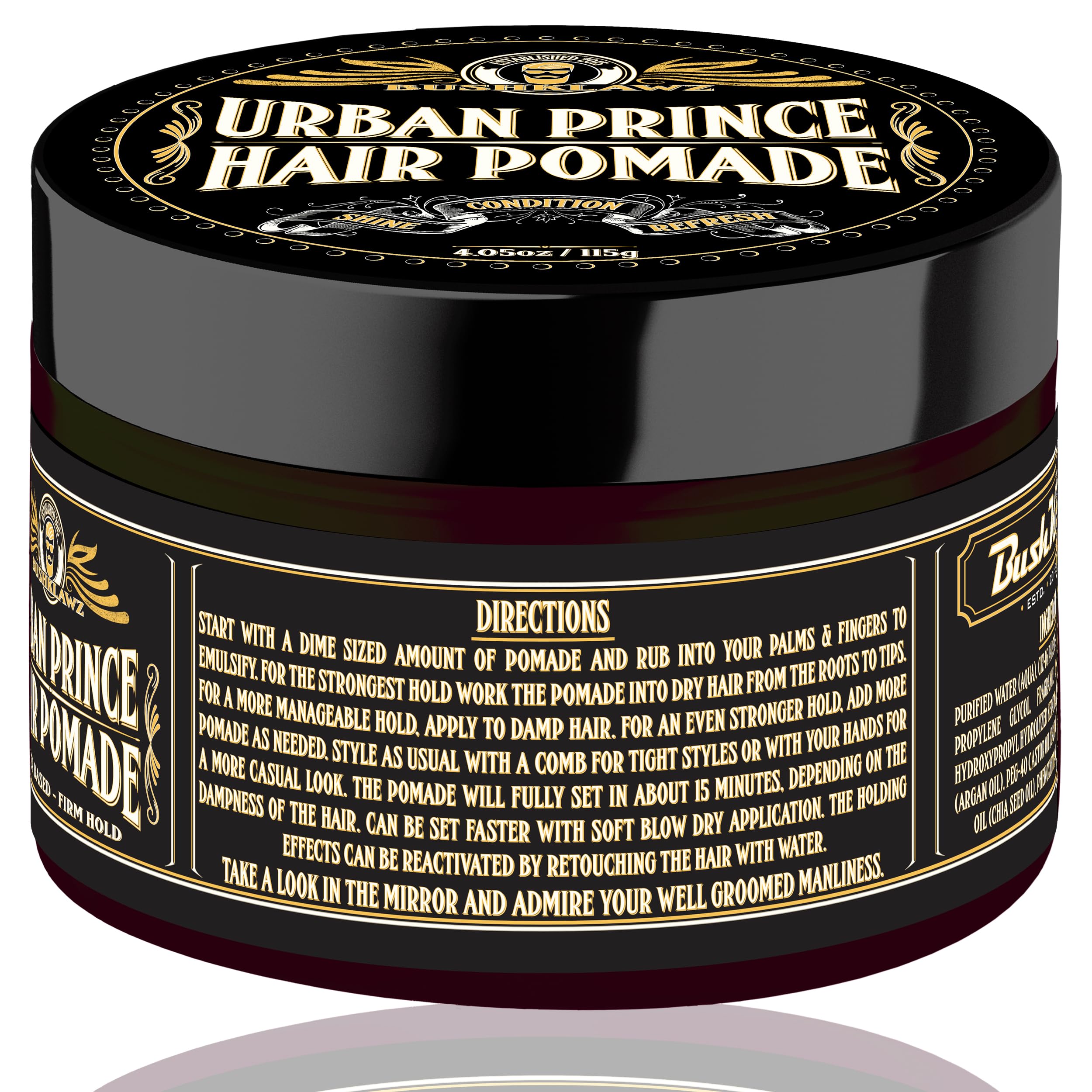 Urban Prince Hair Pomade Water Based Firm Strong Hold Easy to Wash Out Gel for Tight Styles Menââ‚¬â„¢s Styling Product Barber Approved (100g, Urban Prince)