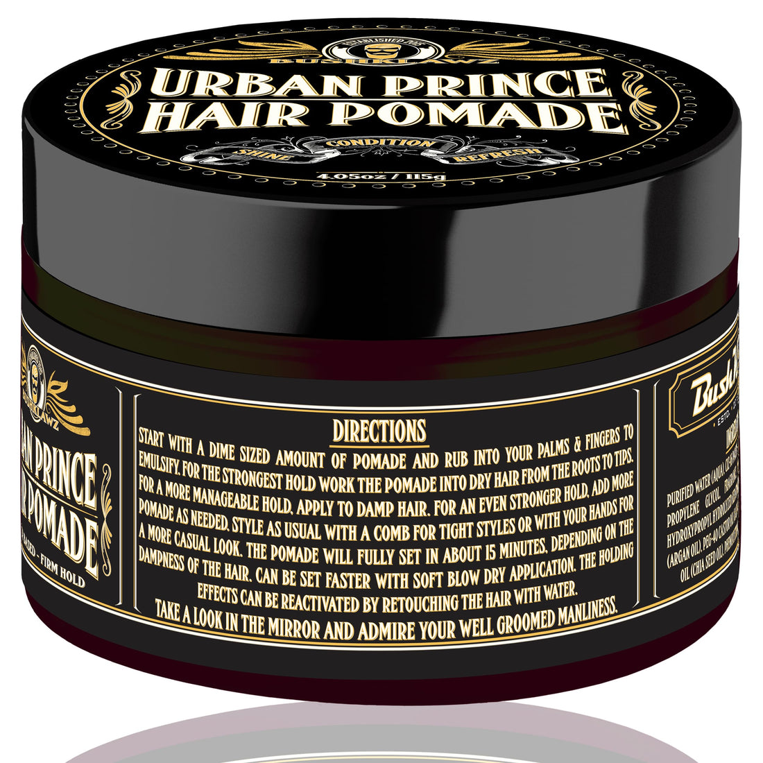 Urban Prince Hair Pomade Water Based Firm Strong Hold Easy to Wash Out Gel for Tight Styles Menââ‚¬â„¢s Styling Product Barber Approved (100g, Urban Prince)
