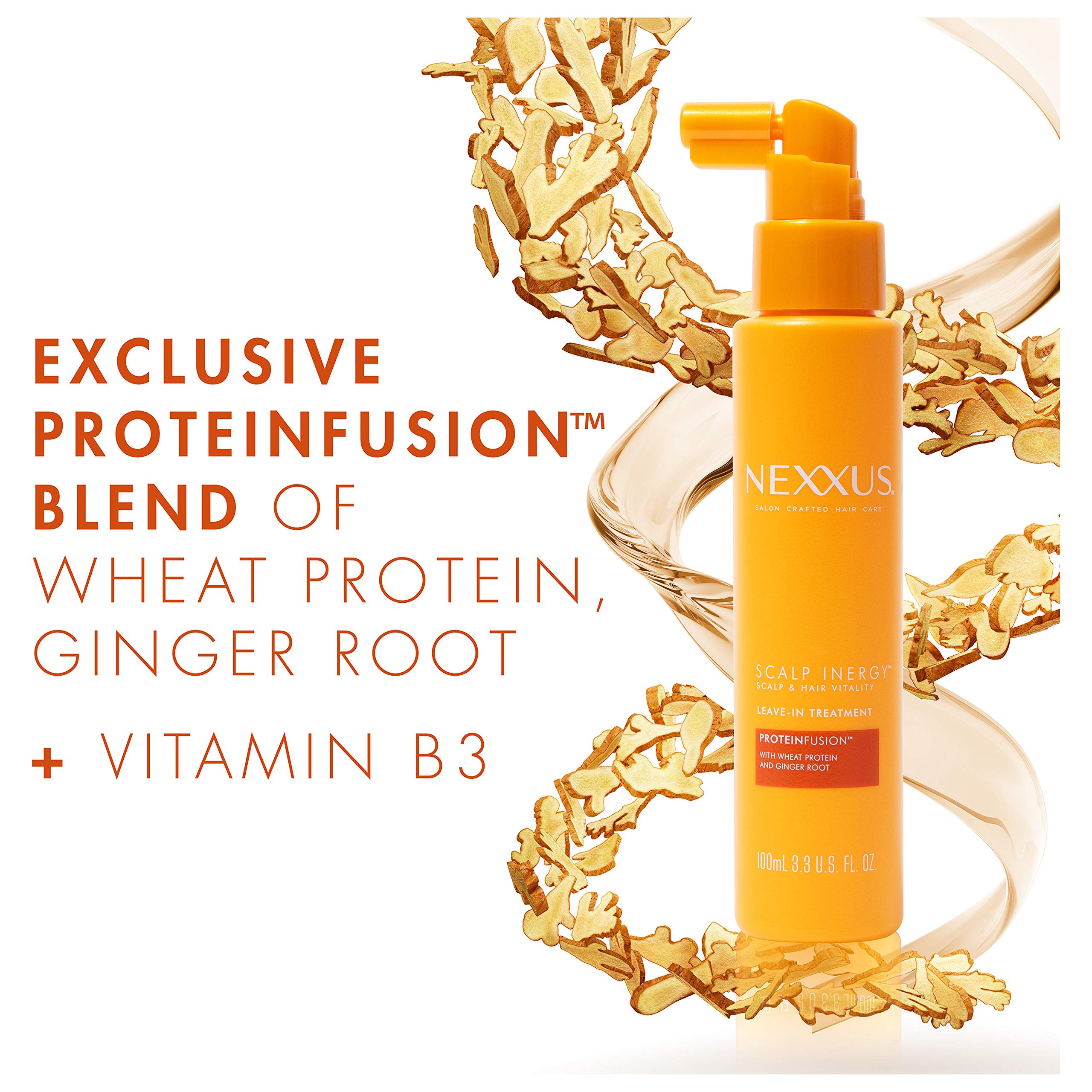 Nexxus Scalp Inergy Leave-in Conditioner For Damaged Hair, Deep Conditioner, Paraben-Free 3.3 oz