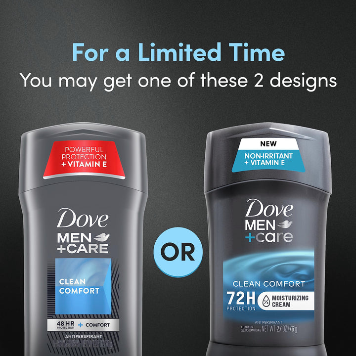 Clean Comfort , 2.7-Ounce (4 Count) : Dove Men+Care Antiperspirant Deodorant Stick, Clean Comfort 2.7 oz, 4 Count