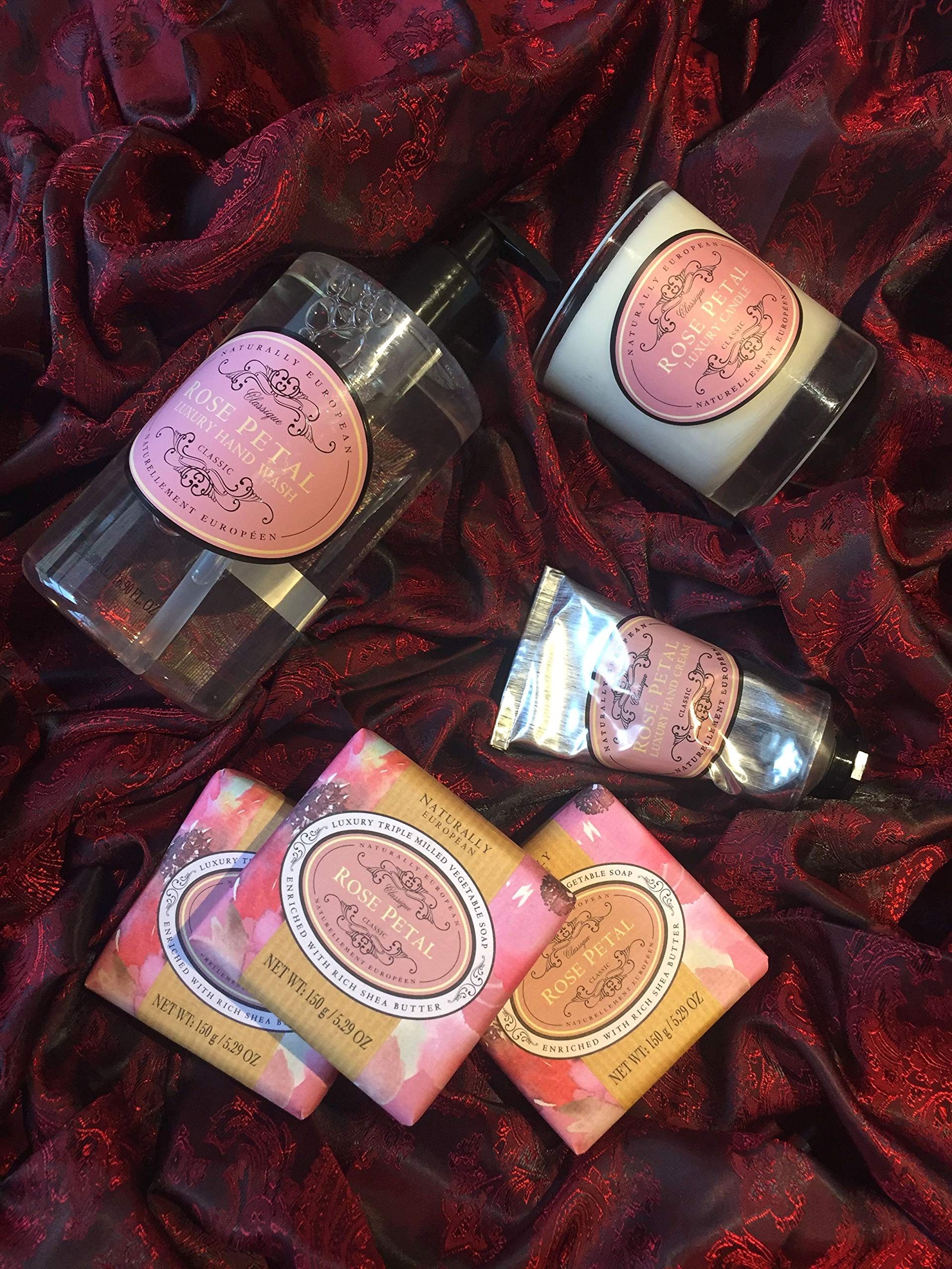 The Somerset Toiletry Company Limited Naturally European Rose Petal Wrapped Luxurious Triple Milled Vegetable Soap Bar 150G