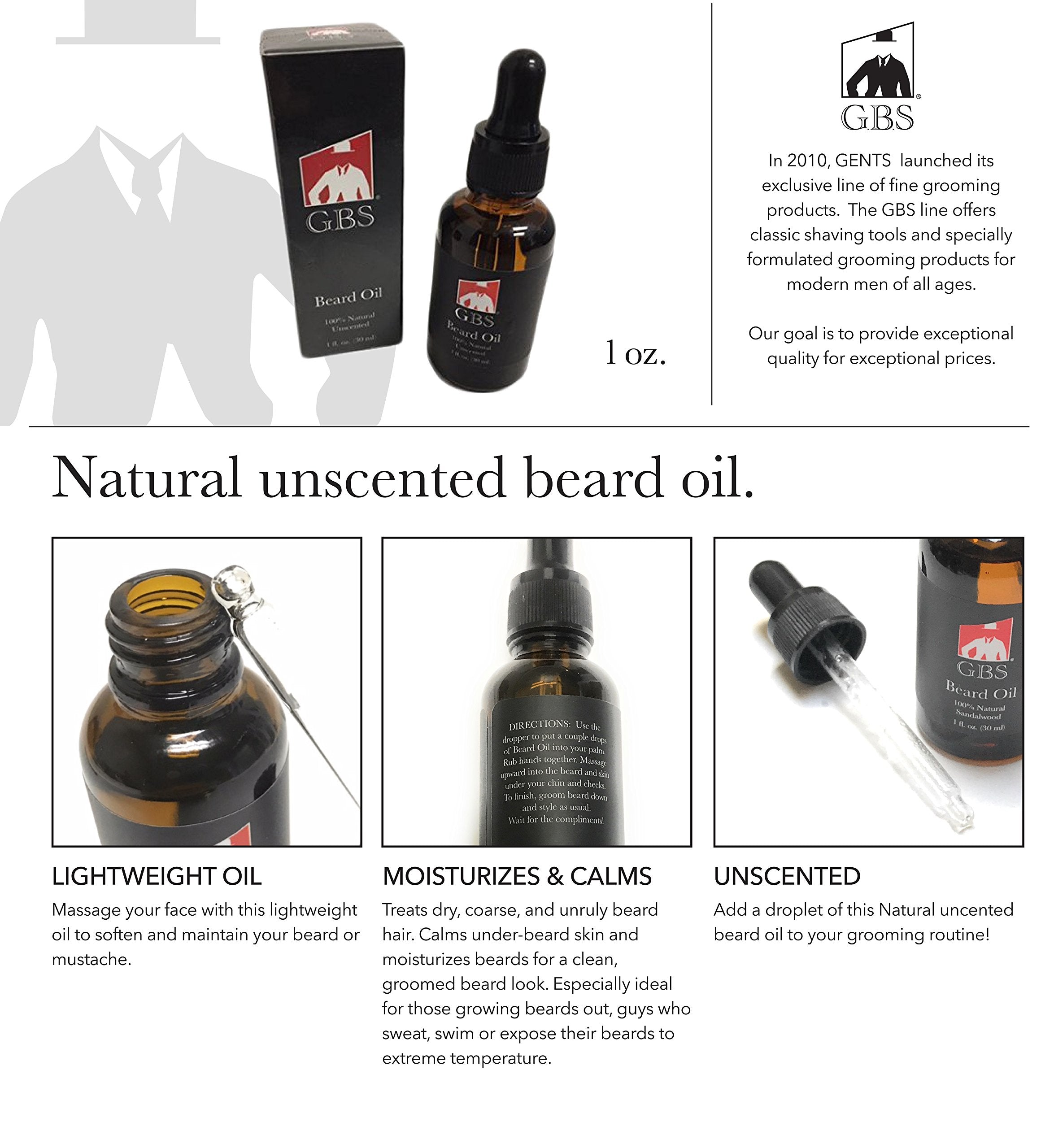 GBS Unscented 1oz Beard Oil - Doppler included!