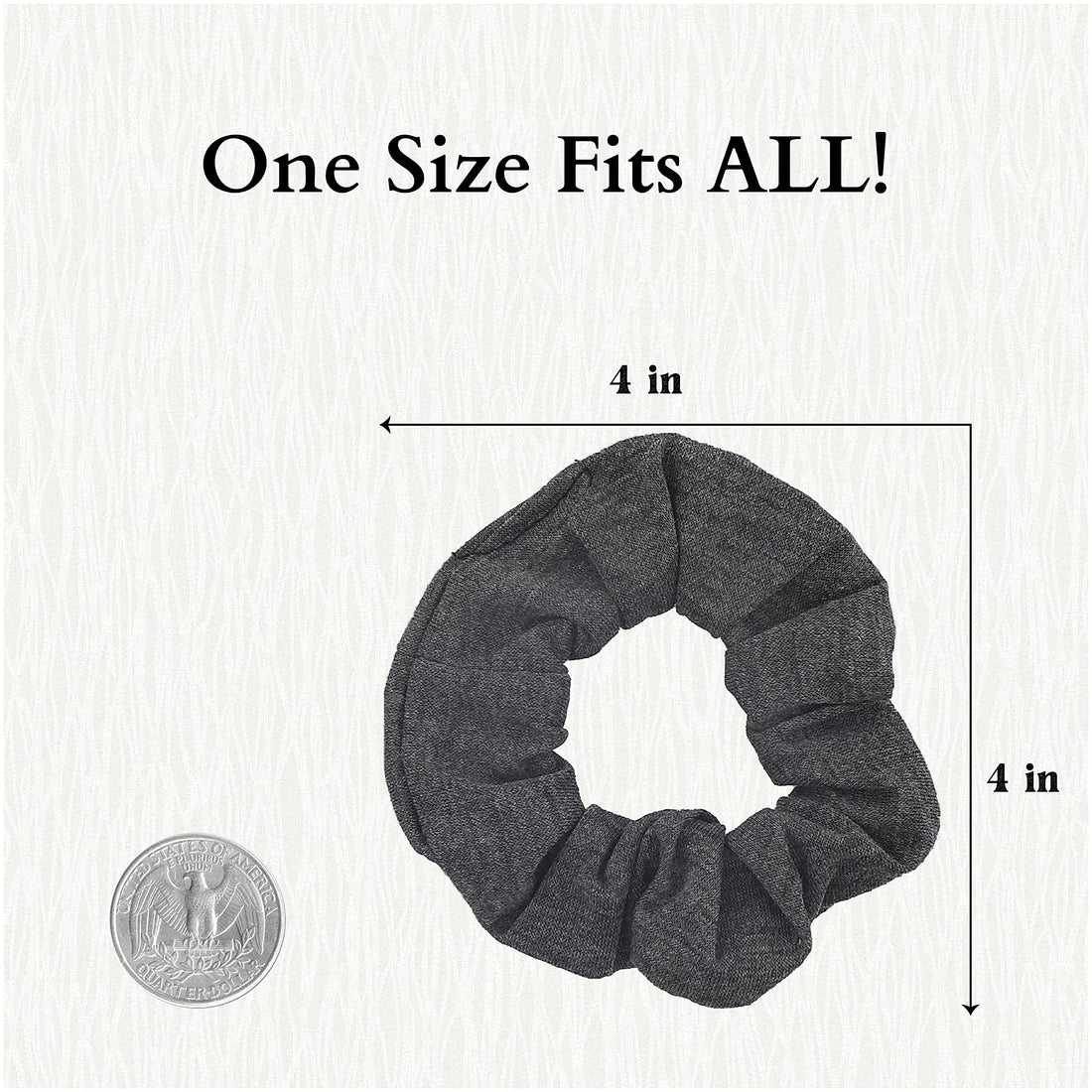 Set of 2 Solid Scrunchies - Dark Heather Grey