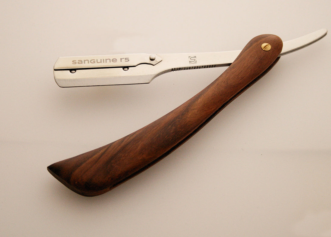 Pure Wood Shaving Razor/Cut Throat Razors/Shavette Razor (coolcut) + Free Blades & Pouch (Wood-r5)
