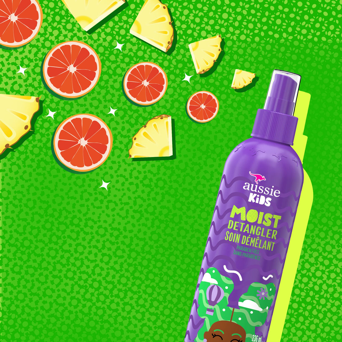 Aussie Kids Moist Detangler for Kids, Sulfate Free and Paraben Free, 8 fl oz, Triple Pack