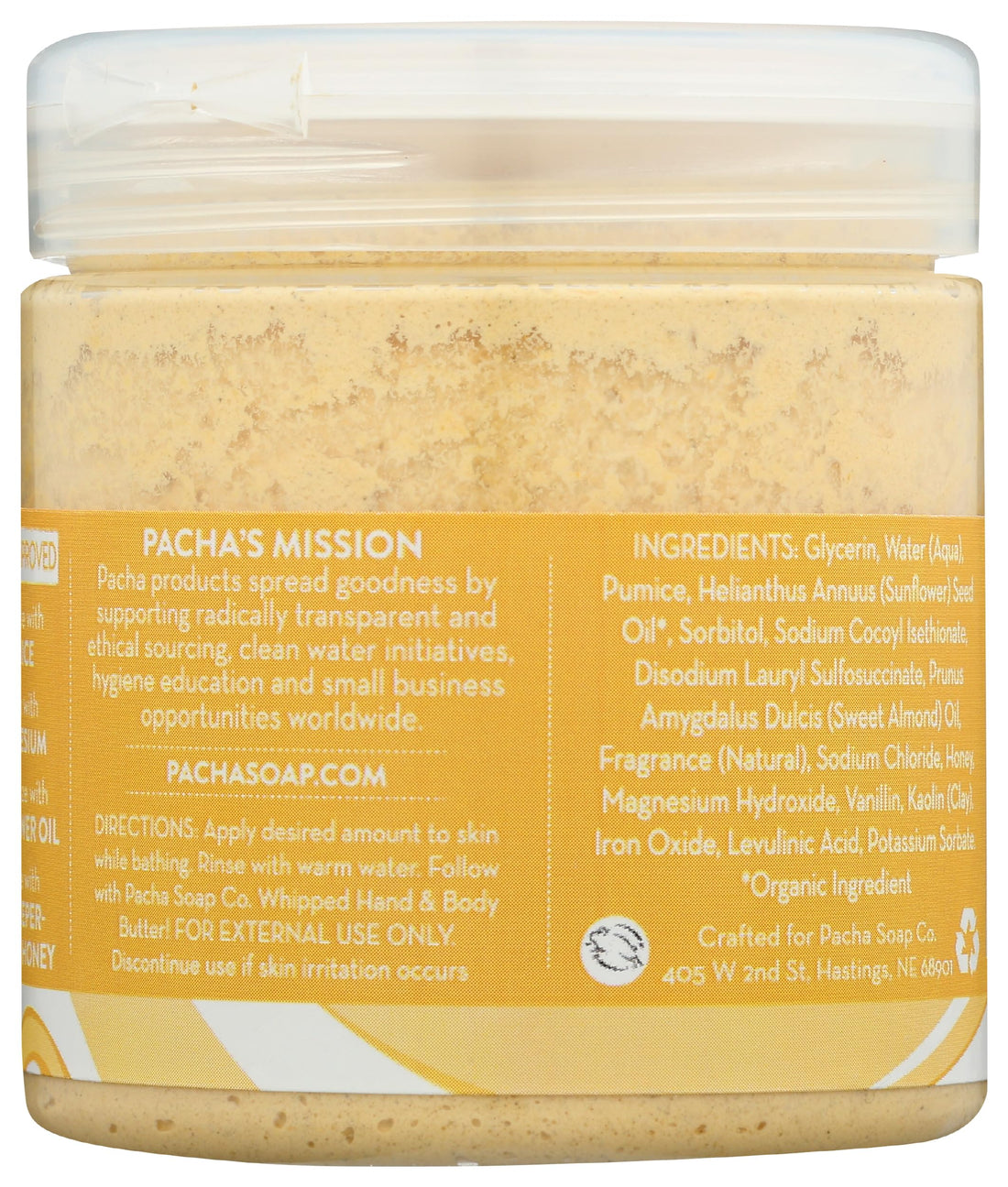 Pacha Soap, Soap Scrub Whipped Vanilla Almond, 8 Ounce