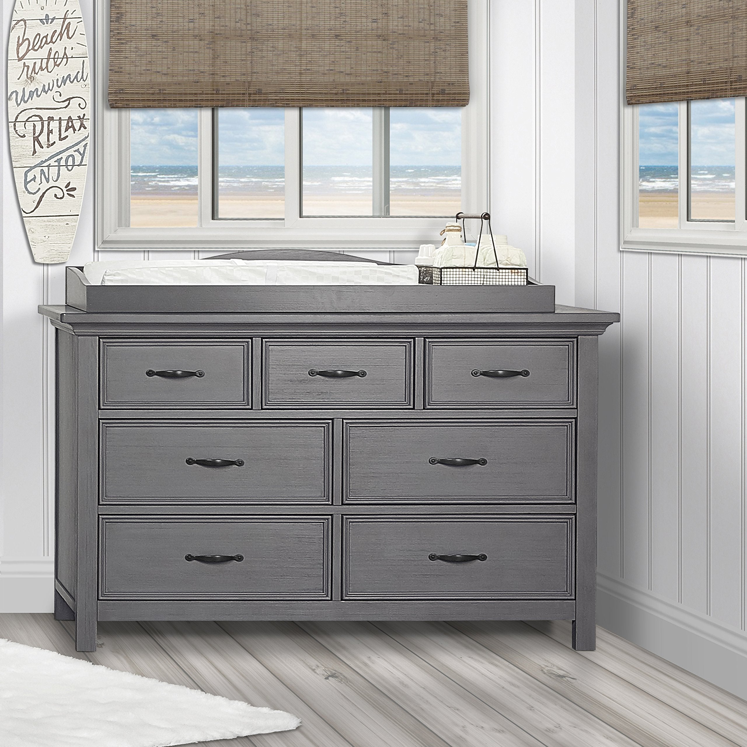 Evolur Universal Collection Changing Tray, Classy, Durable in Rustic Grey