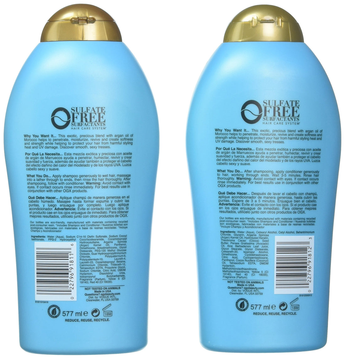 OGX Organix Argan Oil of Morocco Shampoo & Conditioner Set (19.5 Oz Set)