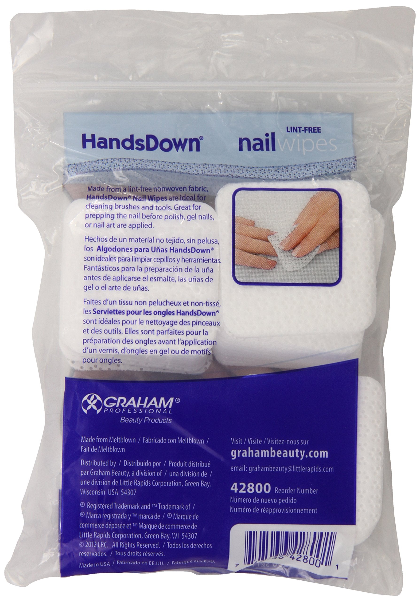 Graham Hands Down Nail Wipes, 200 Count