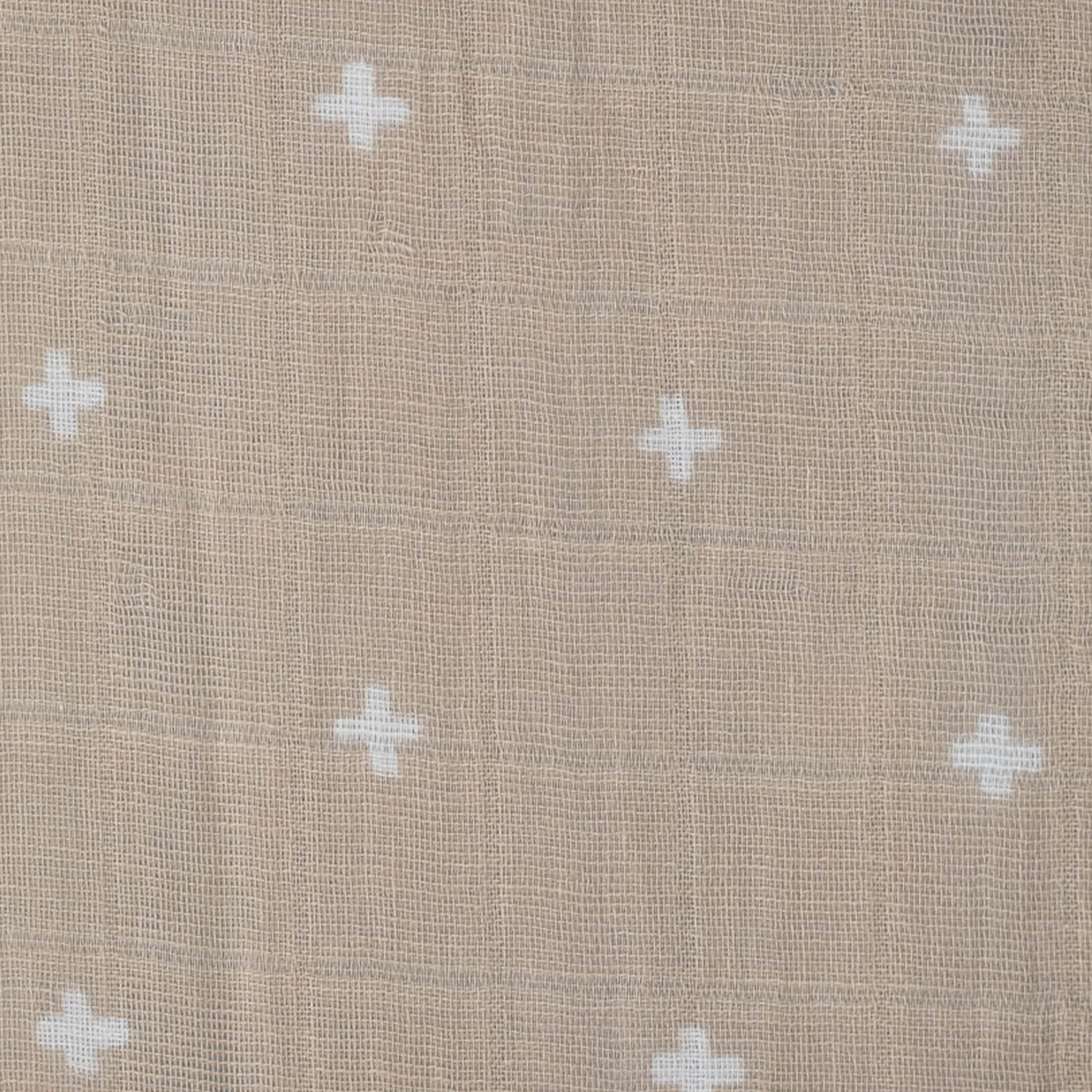 Little Unicorn Premium Crib Sheet | Breathable & Super-Soft Muslin Fabric (Taupe Cross)