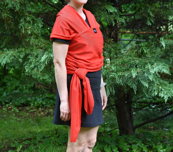 Baby Wrap Carrier Soft, Stretchy, Cotton Baby Wrap, Baby Sling, Nursing Cover Up for use with Newborn-Toddler: Evenly distributes Weight for More Comfortable Carrying (red)