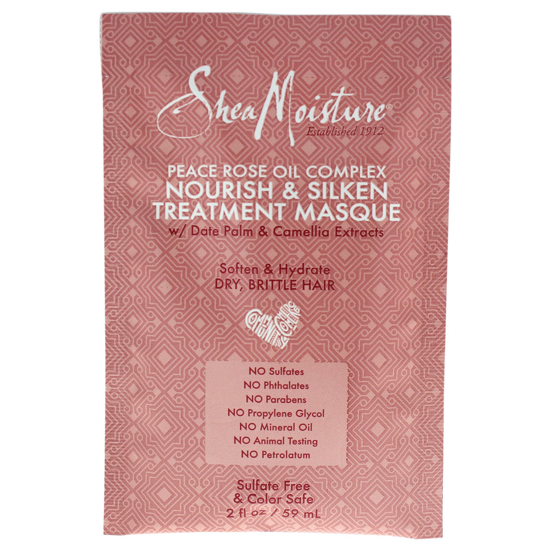 Shea Moisture Peace Rose Oil Complex Nourish & Silken Treatment Masque for Unisex, 2 Ounce