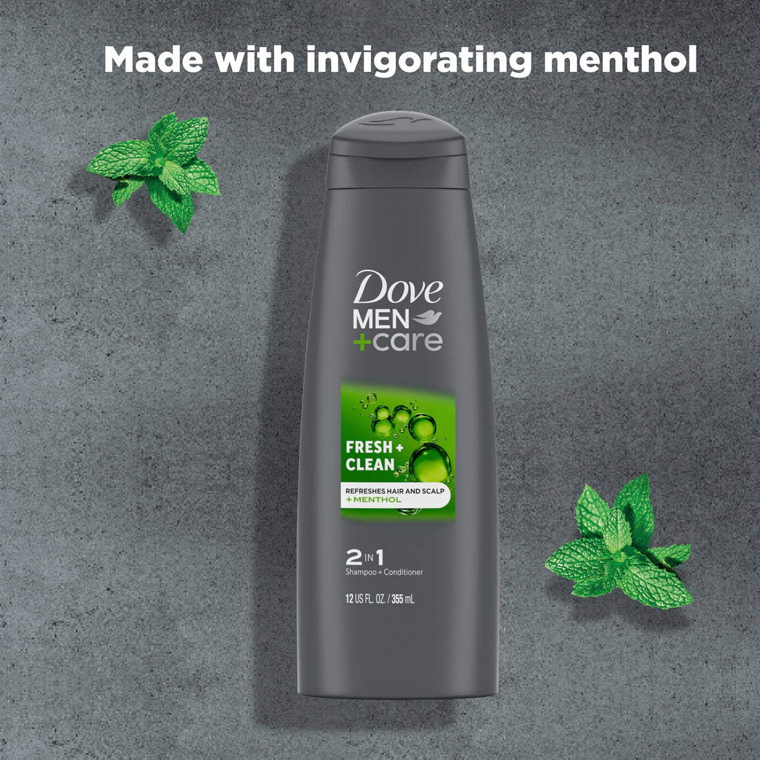 Dove Men+Care 2 in 1 Shampoo and Conditioner, Fresh and Clean 12 Ounce