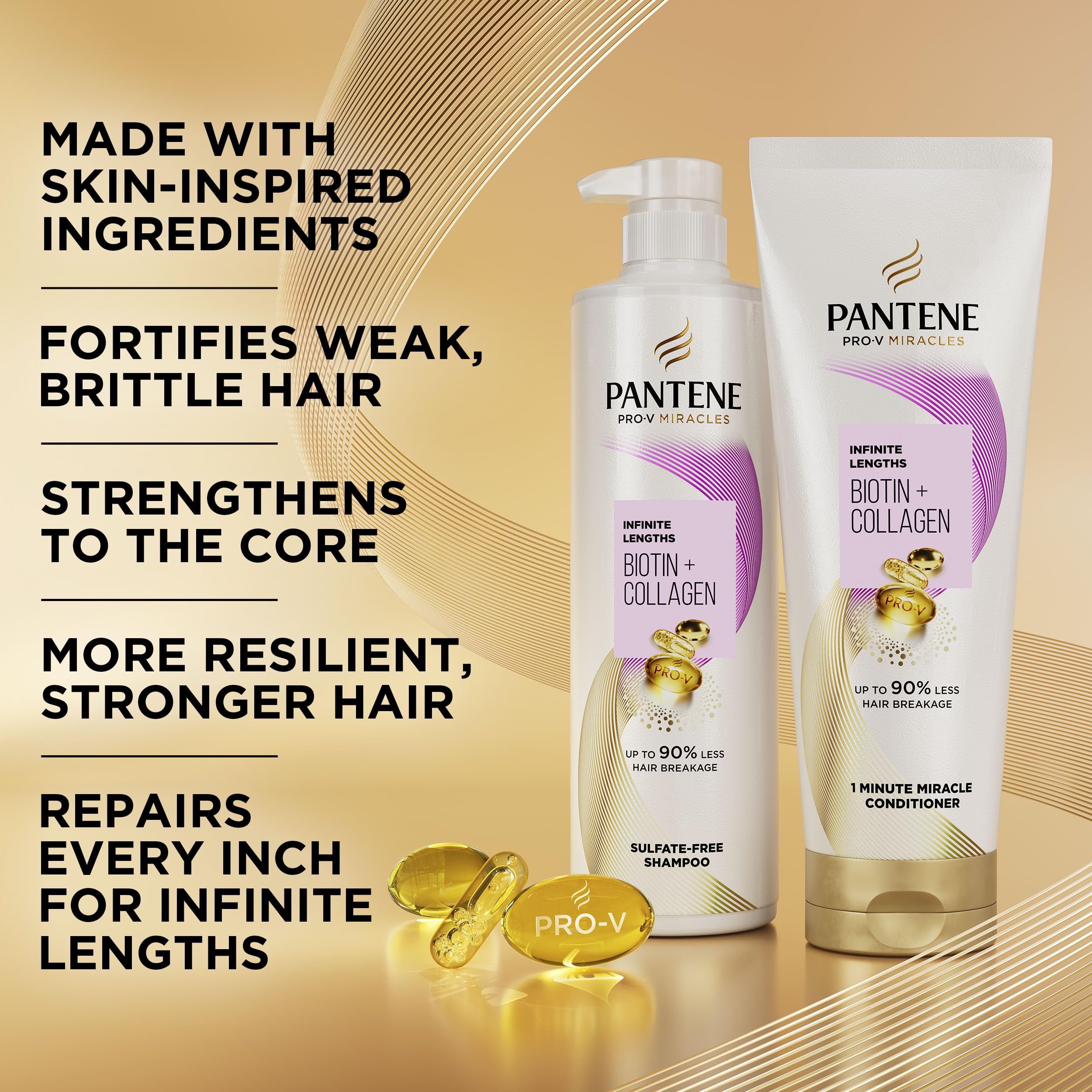 Pantene Pro-V Miracles Infinite Lengths Biotin + Collagen 1 Minute Miracle Conditioner 10.9 Fl oz