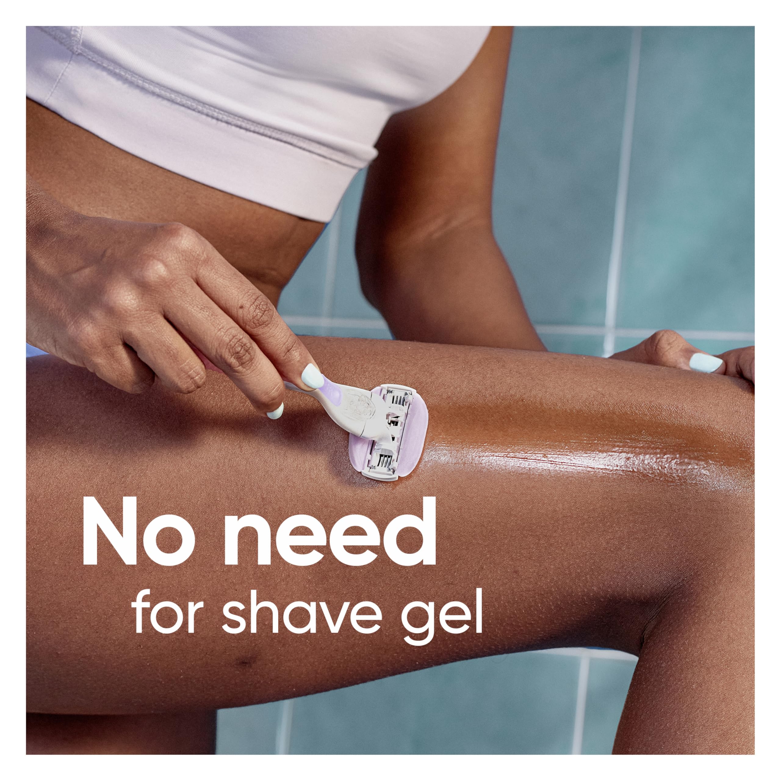 Gillette Venus ComfortGlide Freesia Women's Razor Refills, 6 Refill Cartridges, Fits Venus Reusable Razor Handles, 3-Bladed with Built-in Shave Gel Bars