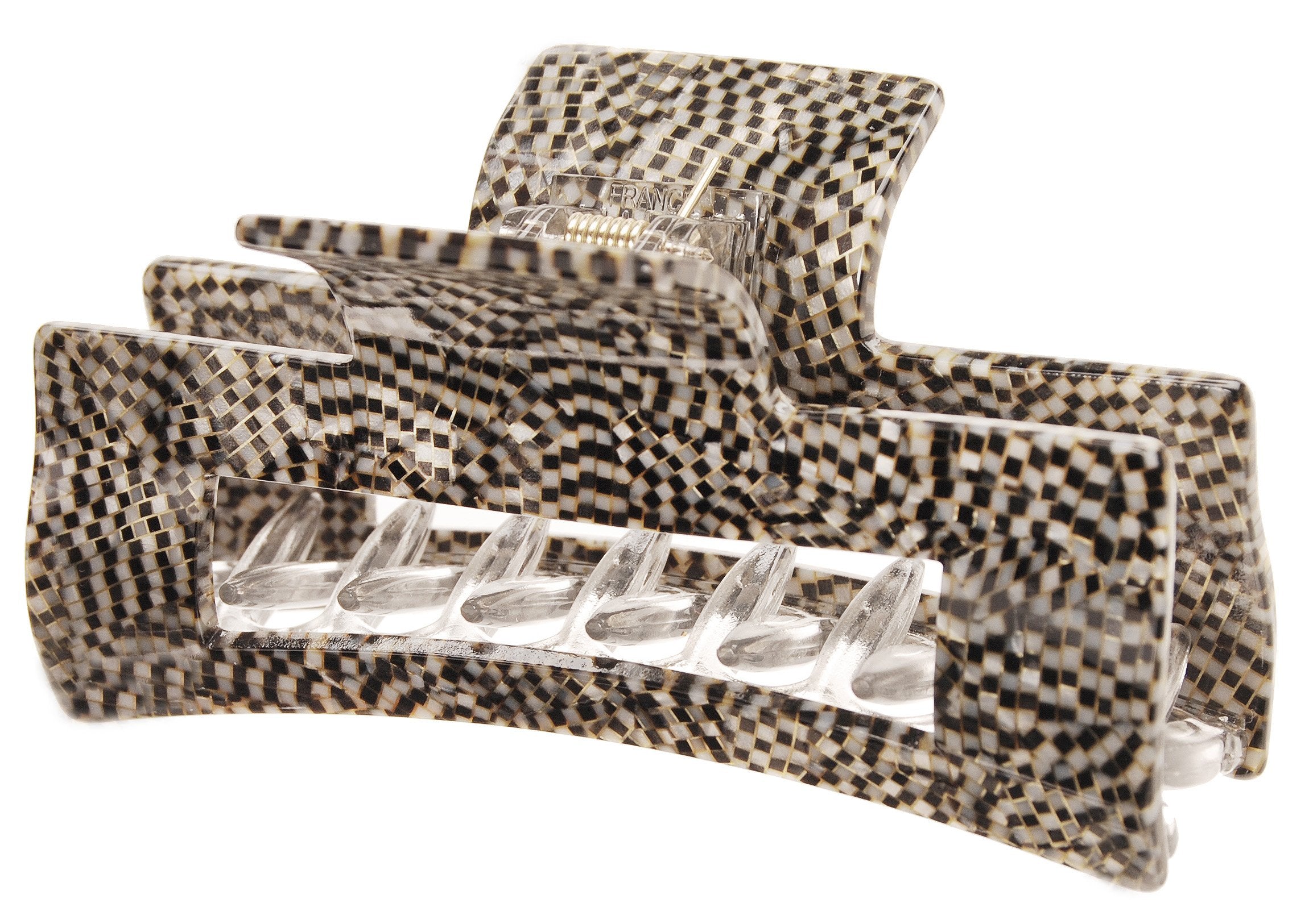 France Luxe Large Cutout Rectangle Jaw - Opera Silver