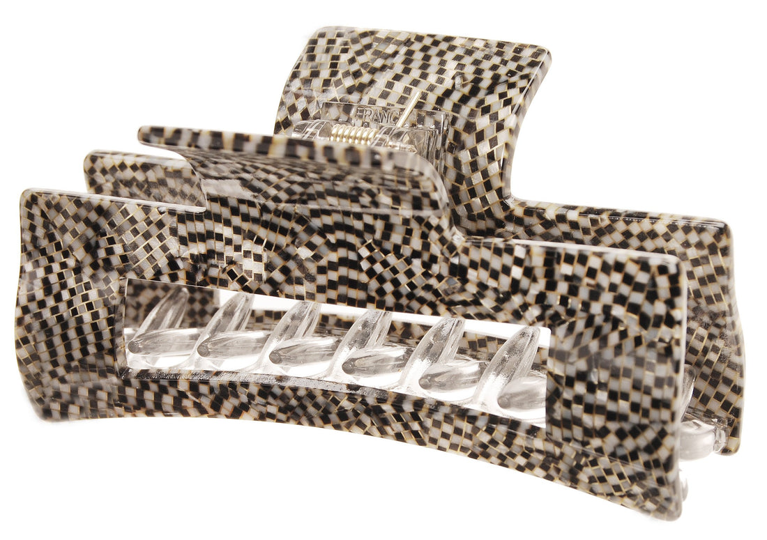 France Luxe Large Cutout Rectangle Jaw - Opera Silver