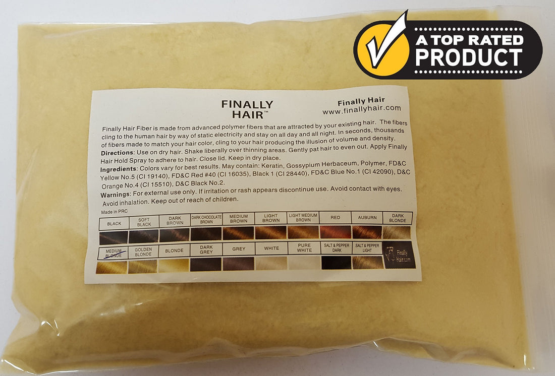 Medium Blonde: Finally Hair Building Fiber Refill 100 Grams Medium Blond Hair Loss Concealer By Finally Hair (Light Medium Blonde)
