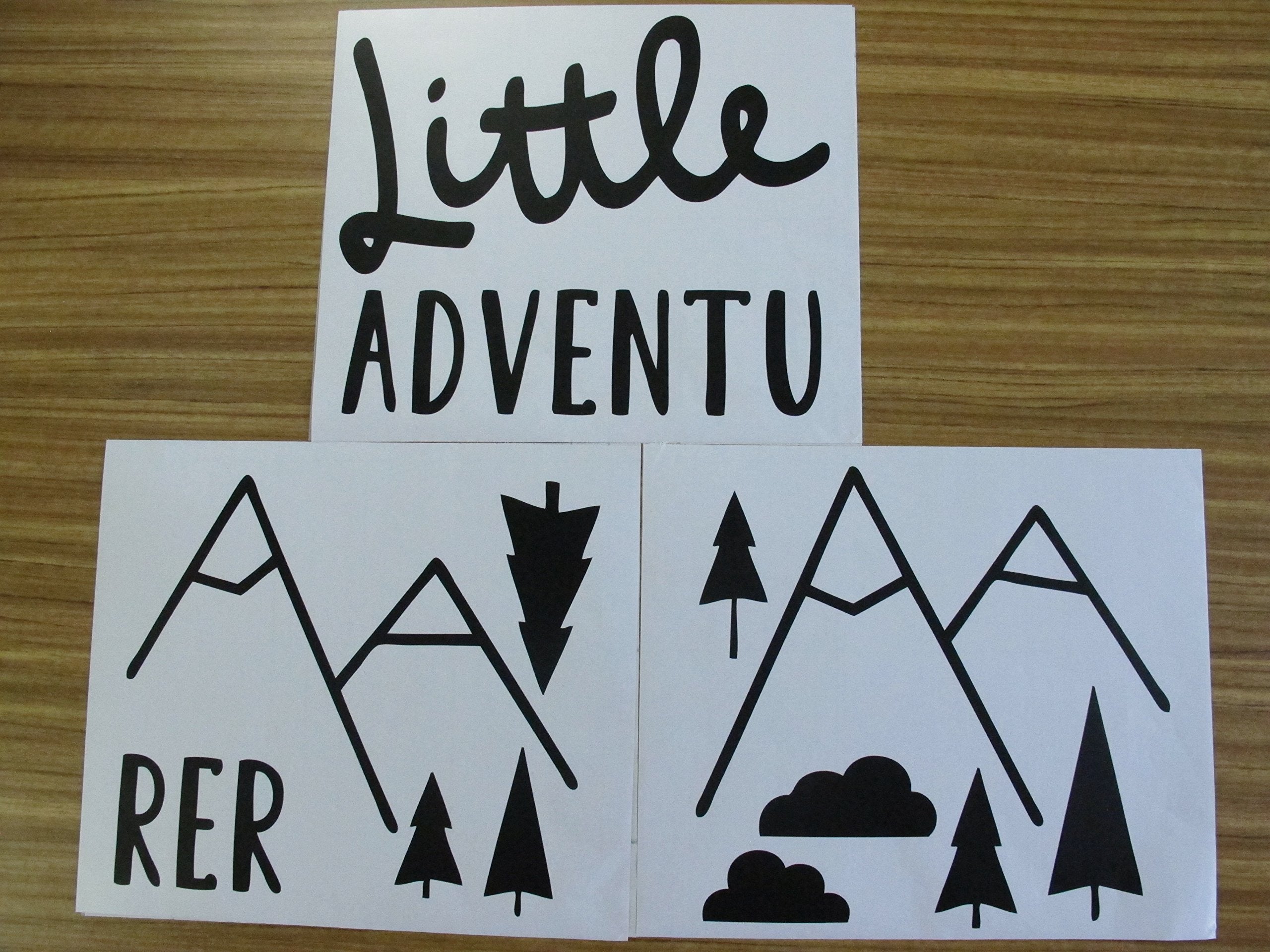 DXLING 85X40cm Little Adventurer Home Wall Decal Sticker Adesivo de Parede Vinyl Wall Stickers for Kids Room Baby Room Nursery Wallpaper YA374 (Black)