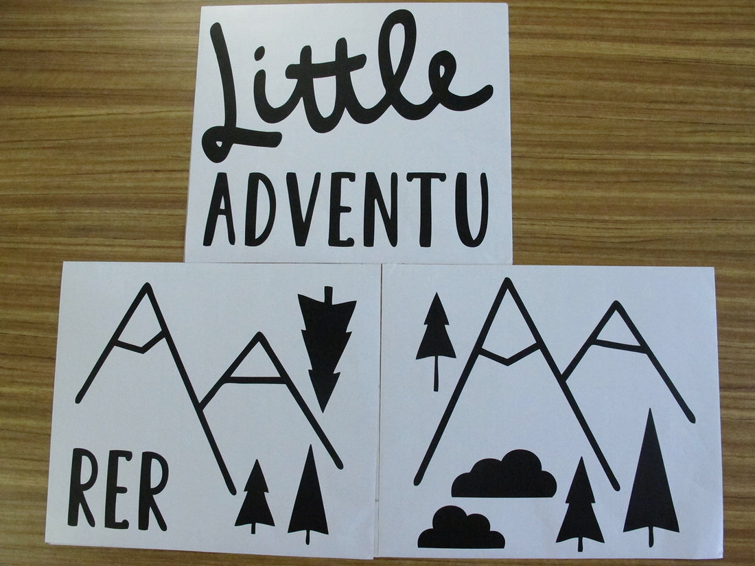 DXLING 85X40cm Little Adventurer Home Wall Decal Sticker Adesivo de Parede Vinyl Wall Stickers for Kids Room Baby Room Nursery Wallpaper YA374 (Black)