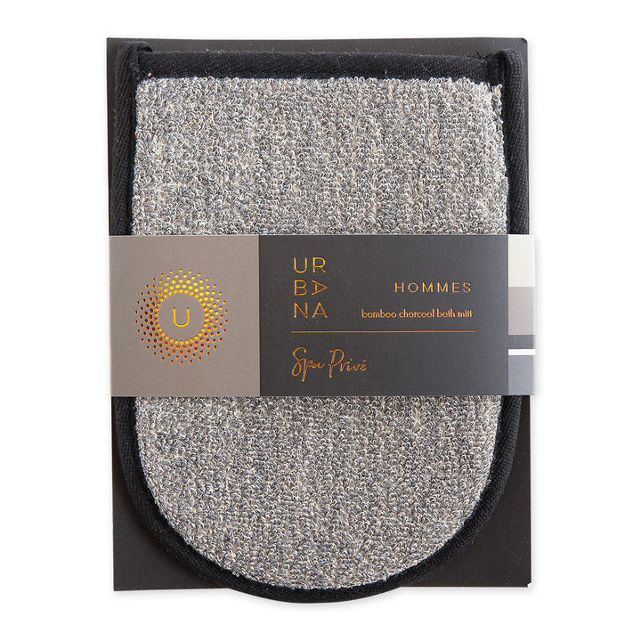 Urbana Spa Prive Men's Bamboo Charcoal Collection, Bath Mitt