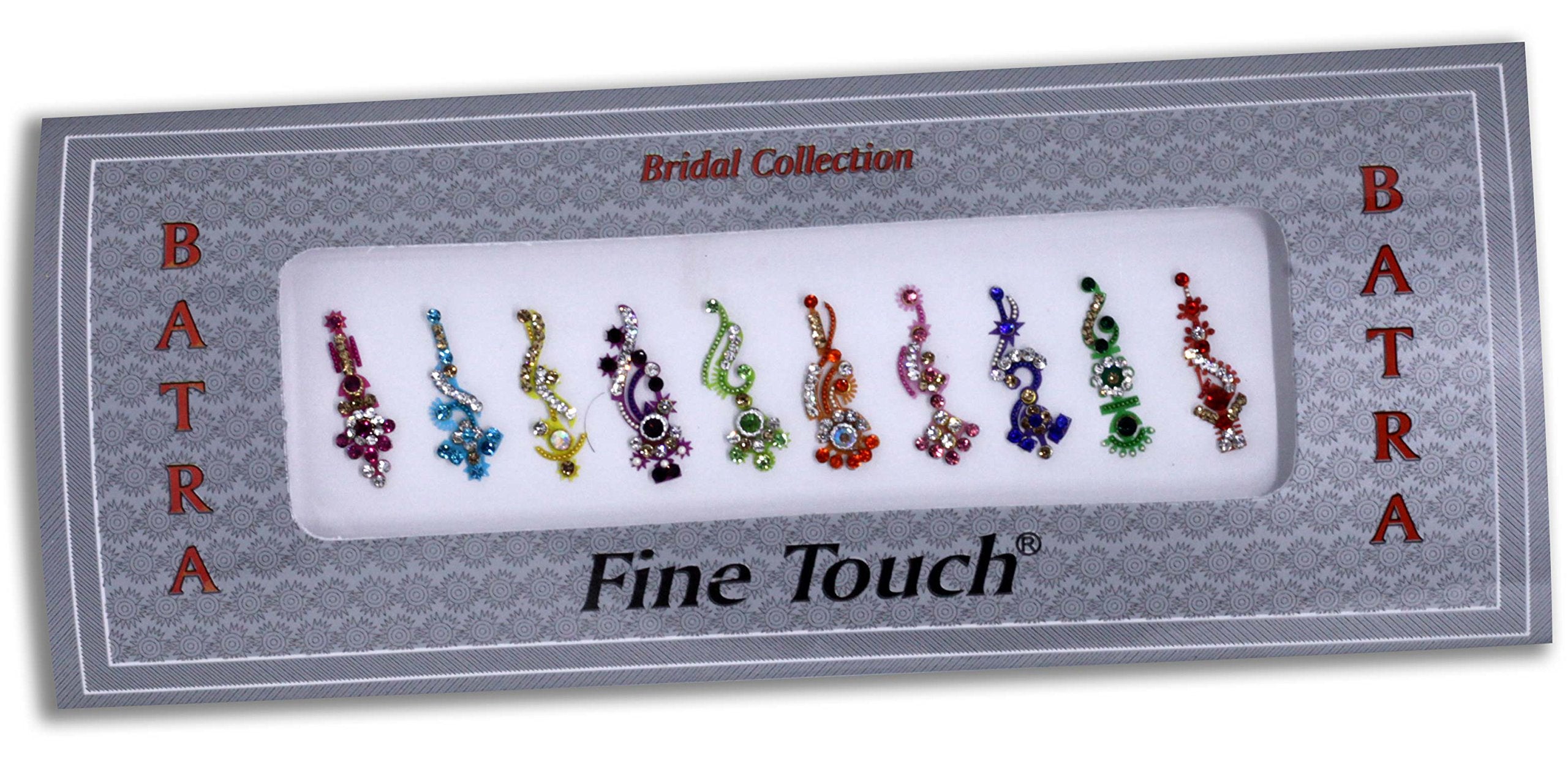 10 Bollywood Designer Bindis Premium Crystal Jewels Mettallic Bindi Stickers Tattoos Forehead Tika