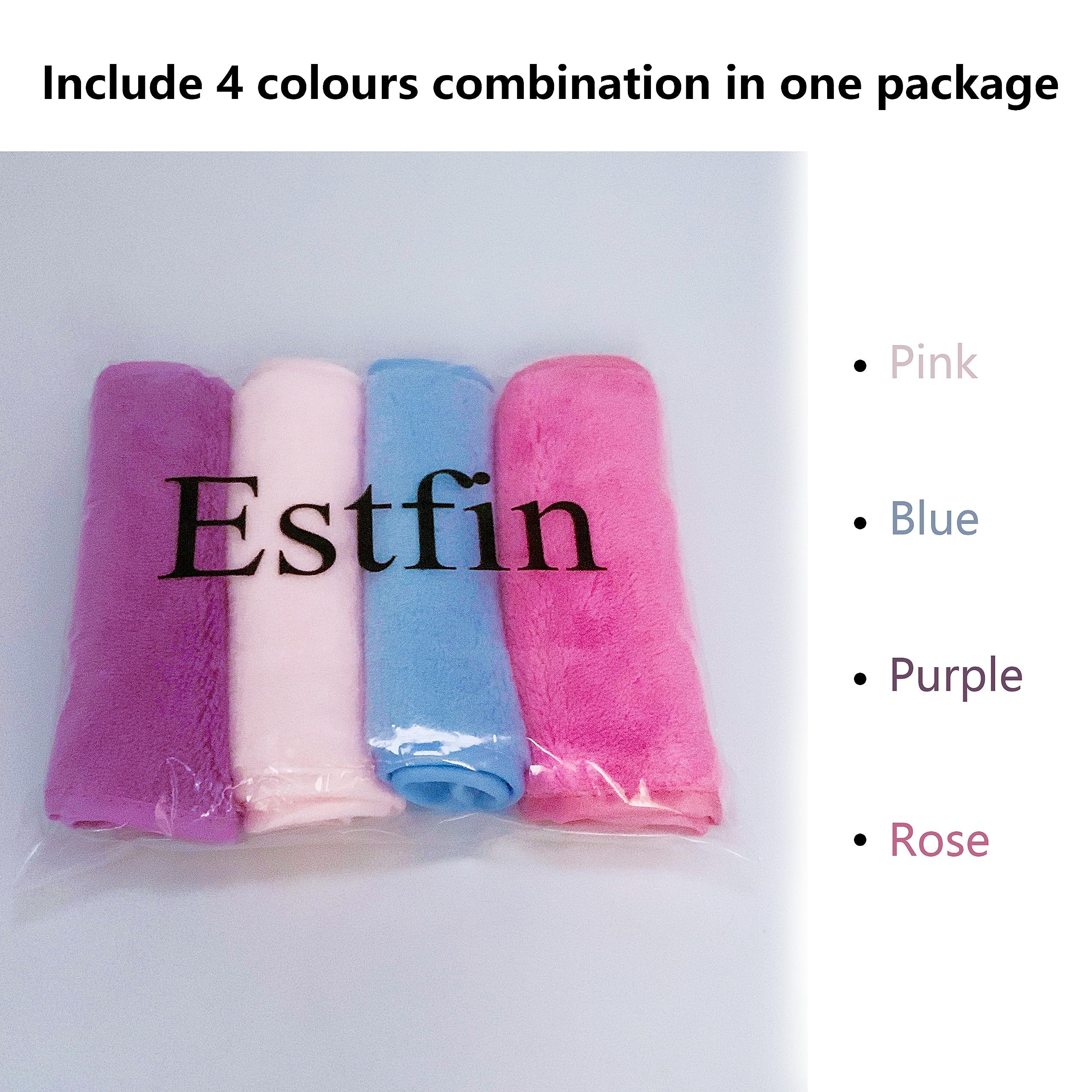 4 Pack Reusable Flannel Microfiber Makeup Remover Eraser Washcloths Face Facial Erase Cleansing Clean Cloth Towel, Chemical Free, Remove Makeup Instantly with Just Water Suitable for All Skin Types