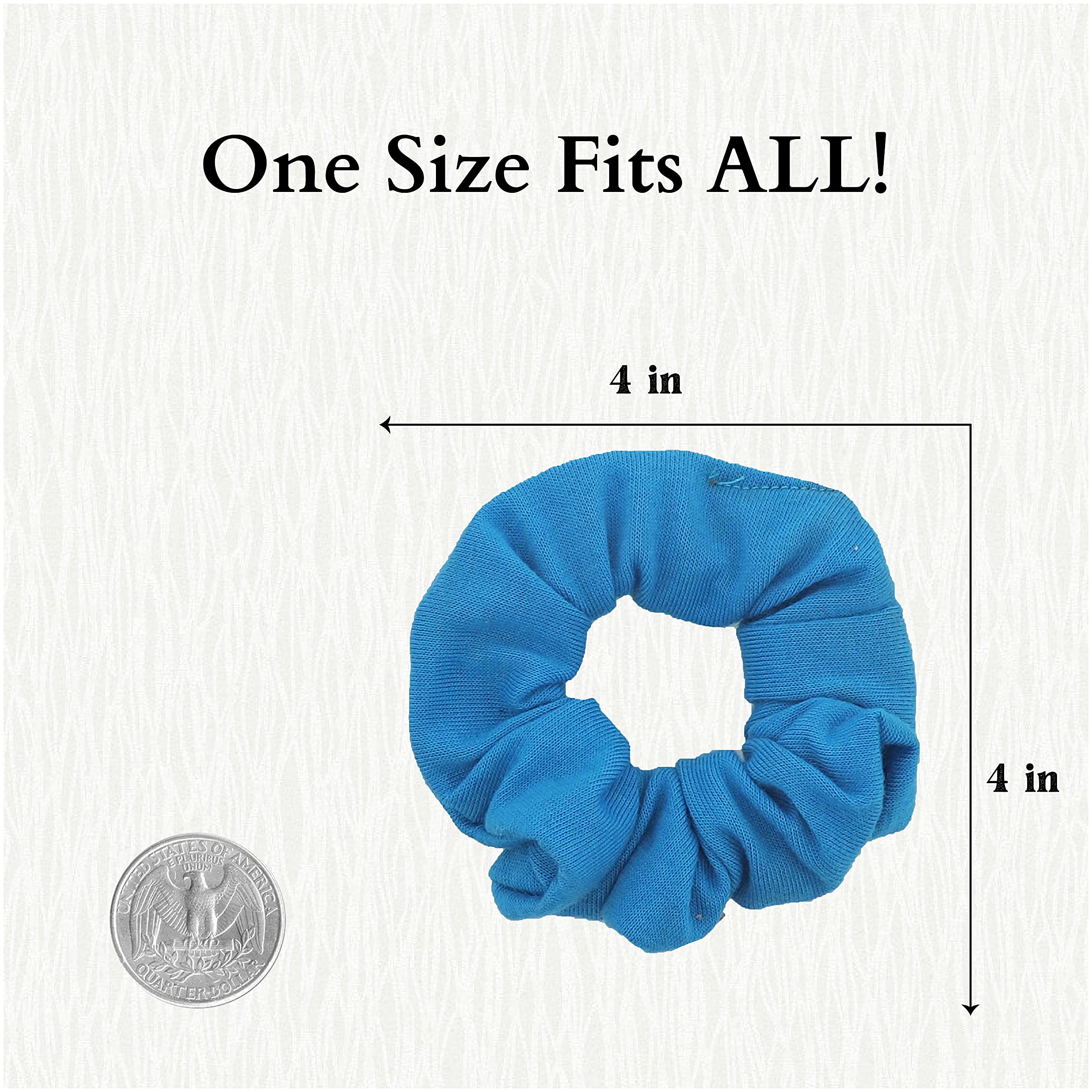 Motique Accessories Blue: 12 Pack Solid Hair Ties Scrunchies - Blue