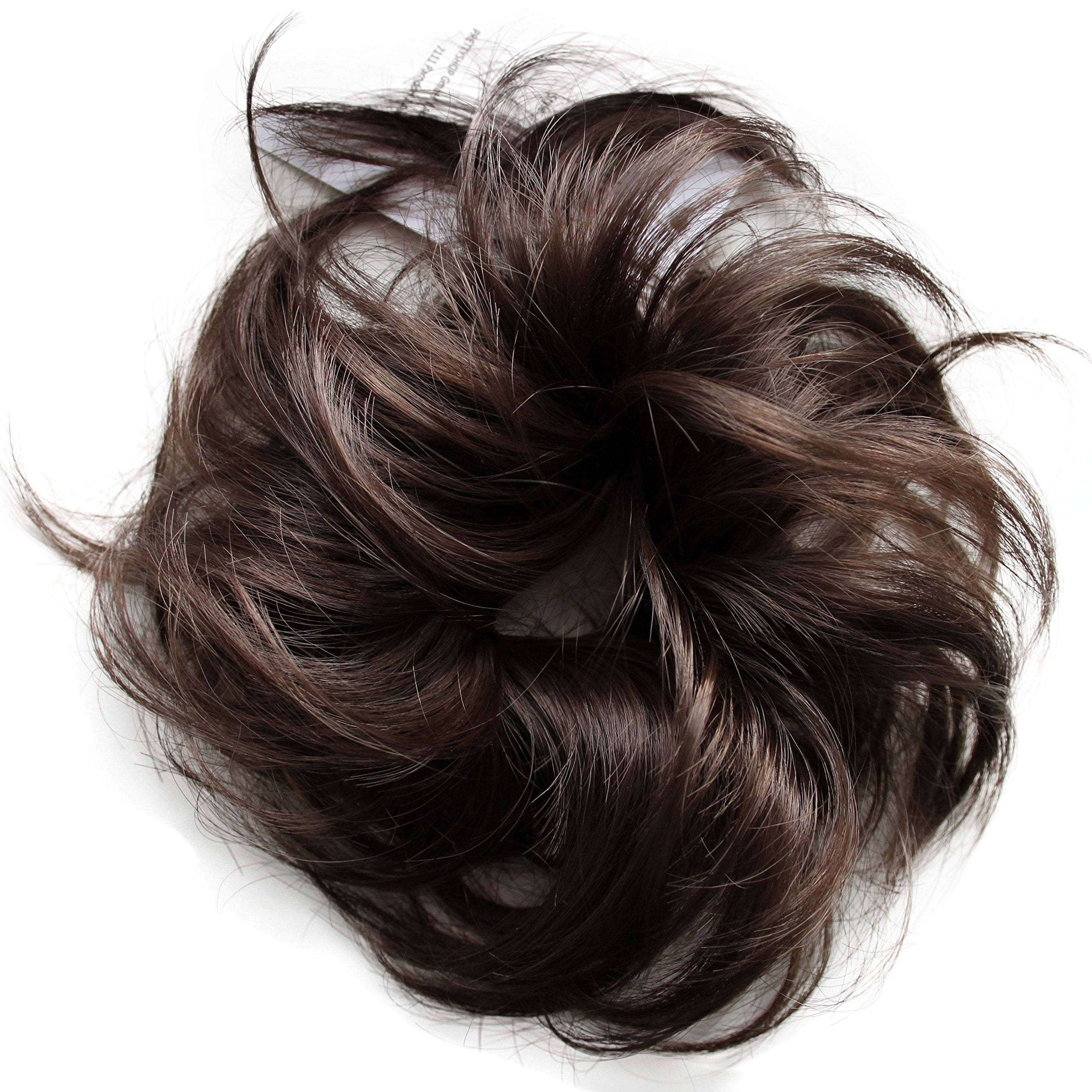 Brown # 4A G2C : PRETTYSHOP Scrunchy Scrunchie Bun Up Do Hair Piece Hair Ribbon Ponytail Extensions Wavy Messy Brown # 4A G2C