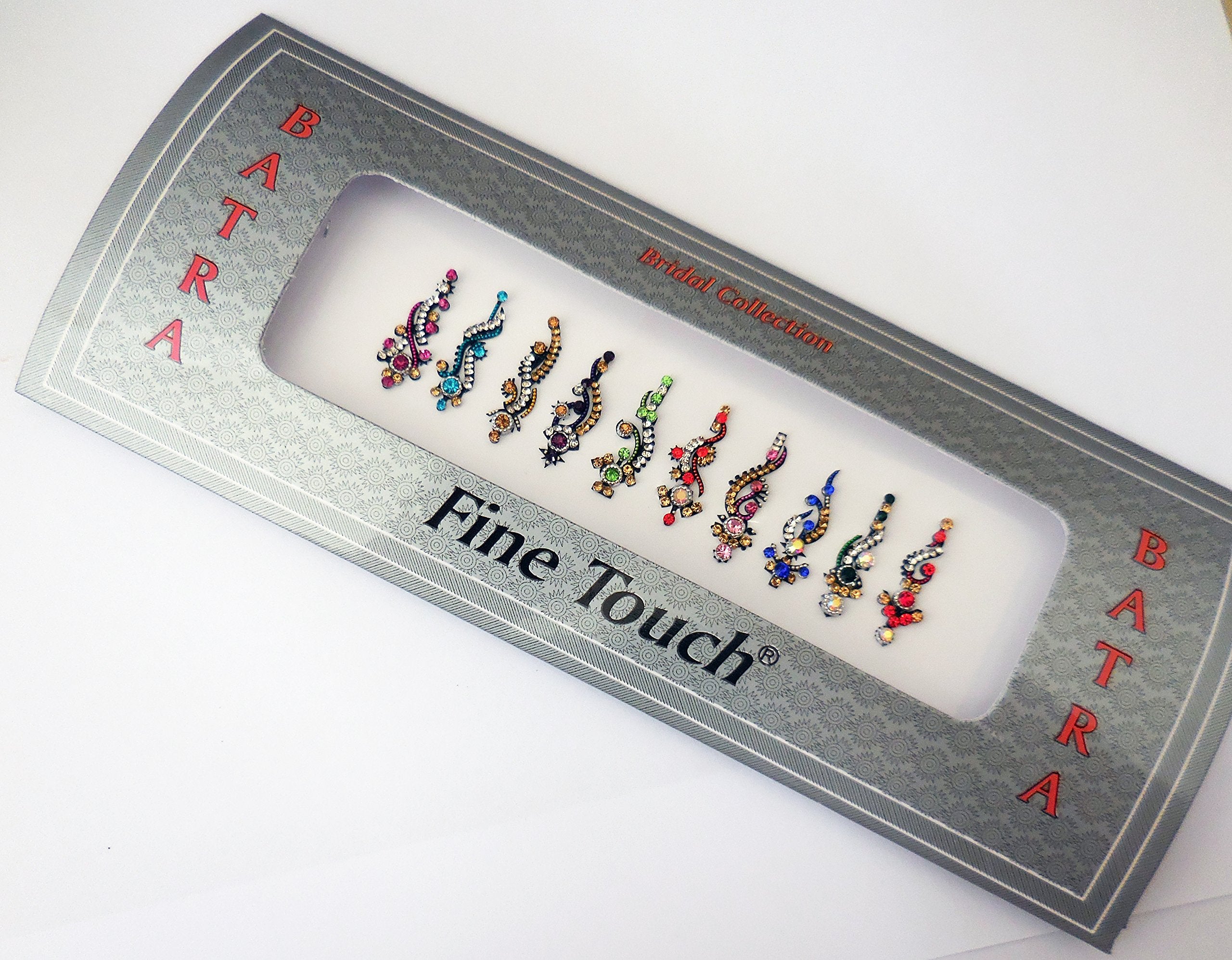 10 Bollywood Designer Bindis Premium Crystal Jewels Mettallic Bindi Stickers Tattoos Forehead Tika