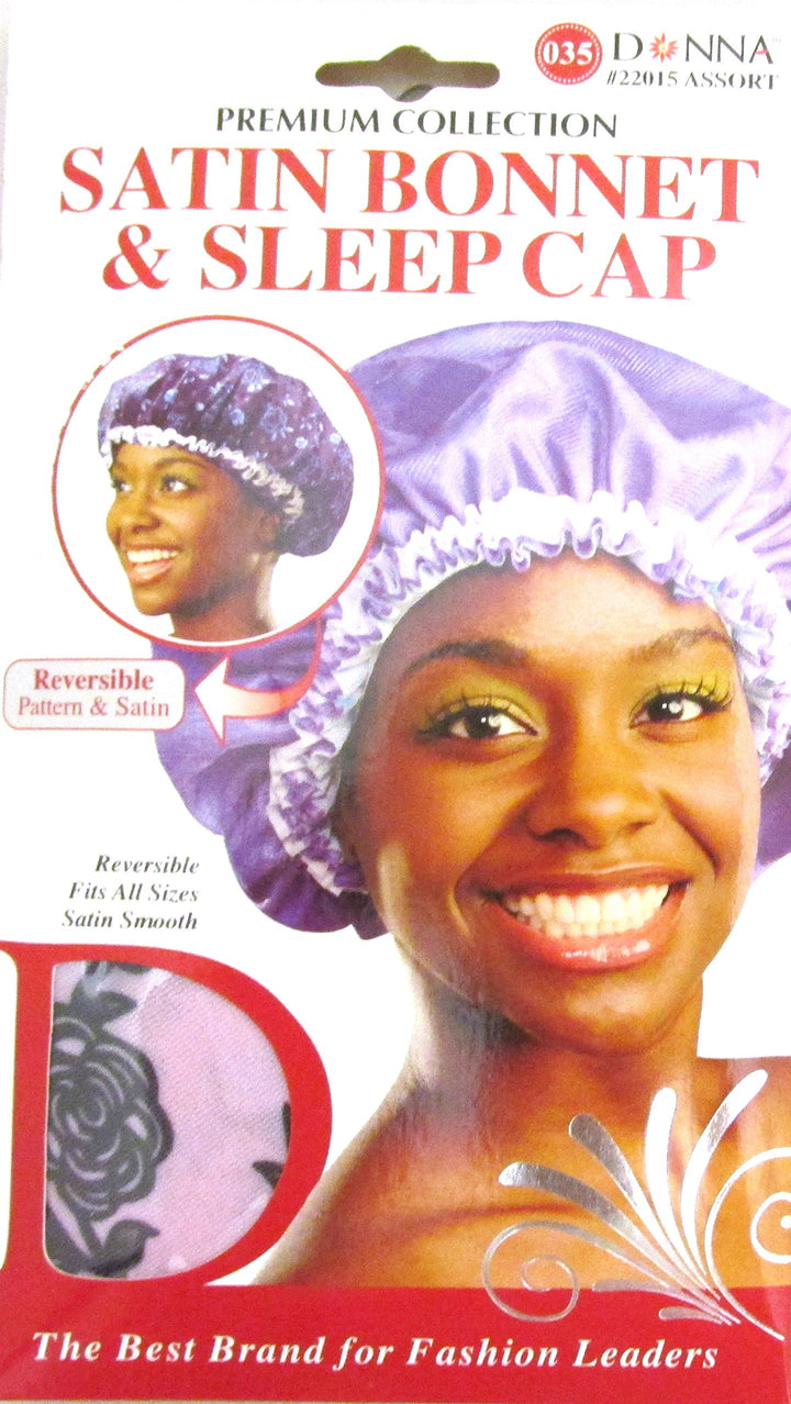 Donna Premium Collection Satin Bonnet and Sleep Cap #22015 Pink, High quality, smooth satin, satin texture, reversible, fits all sizes, by Donna Collection
