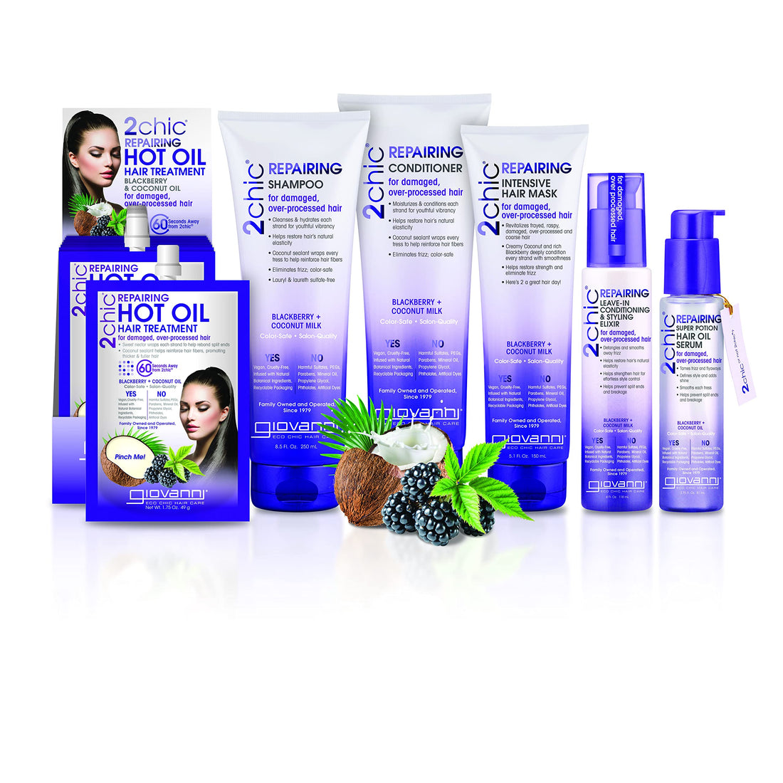 Giovanni 2chic Ultra Repair Conditioner, Blackberry and Coconut Milk, 24 Fluid Ounce