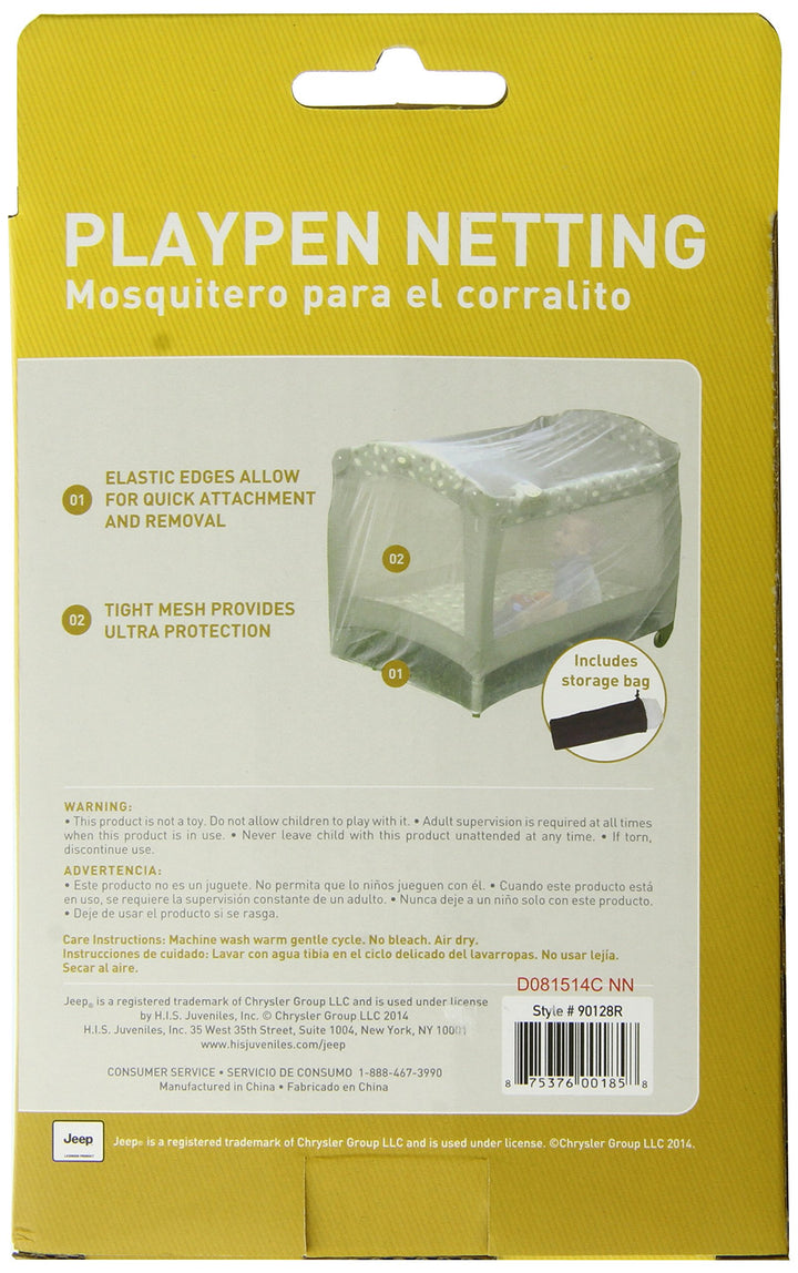 Jeep Universal Size Pack N Play Mosquito Net Tent, White