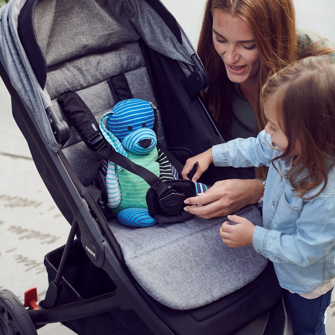Thule Stroller Seat Liner, Grey Melange, 35L x 13W x .6H