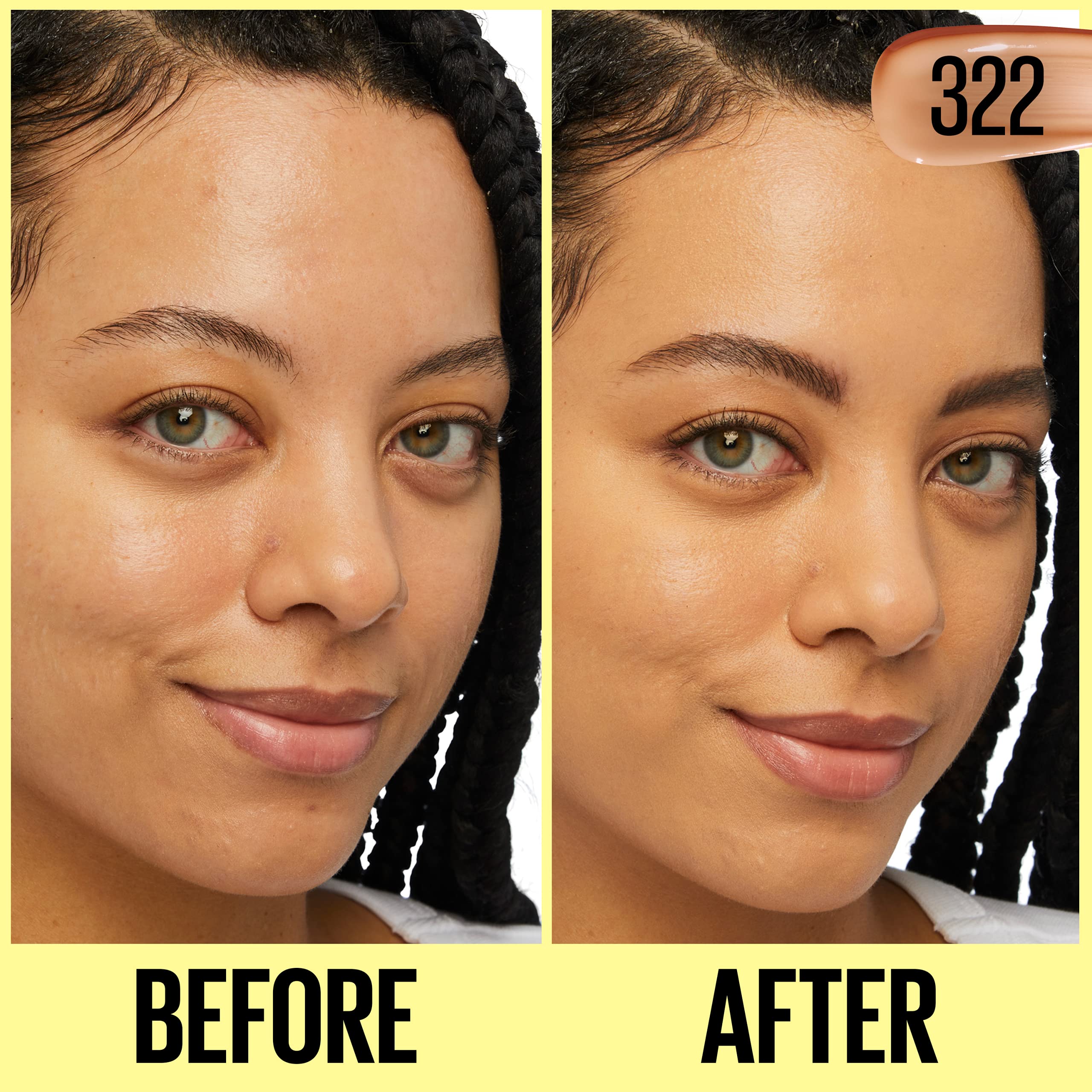 Maybelline Fit Me Tinted Moisturizer, Natural Coverage, Face Makeup, 322, 1 Count