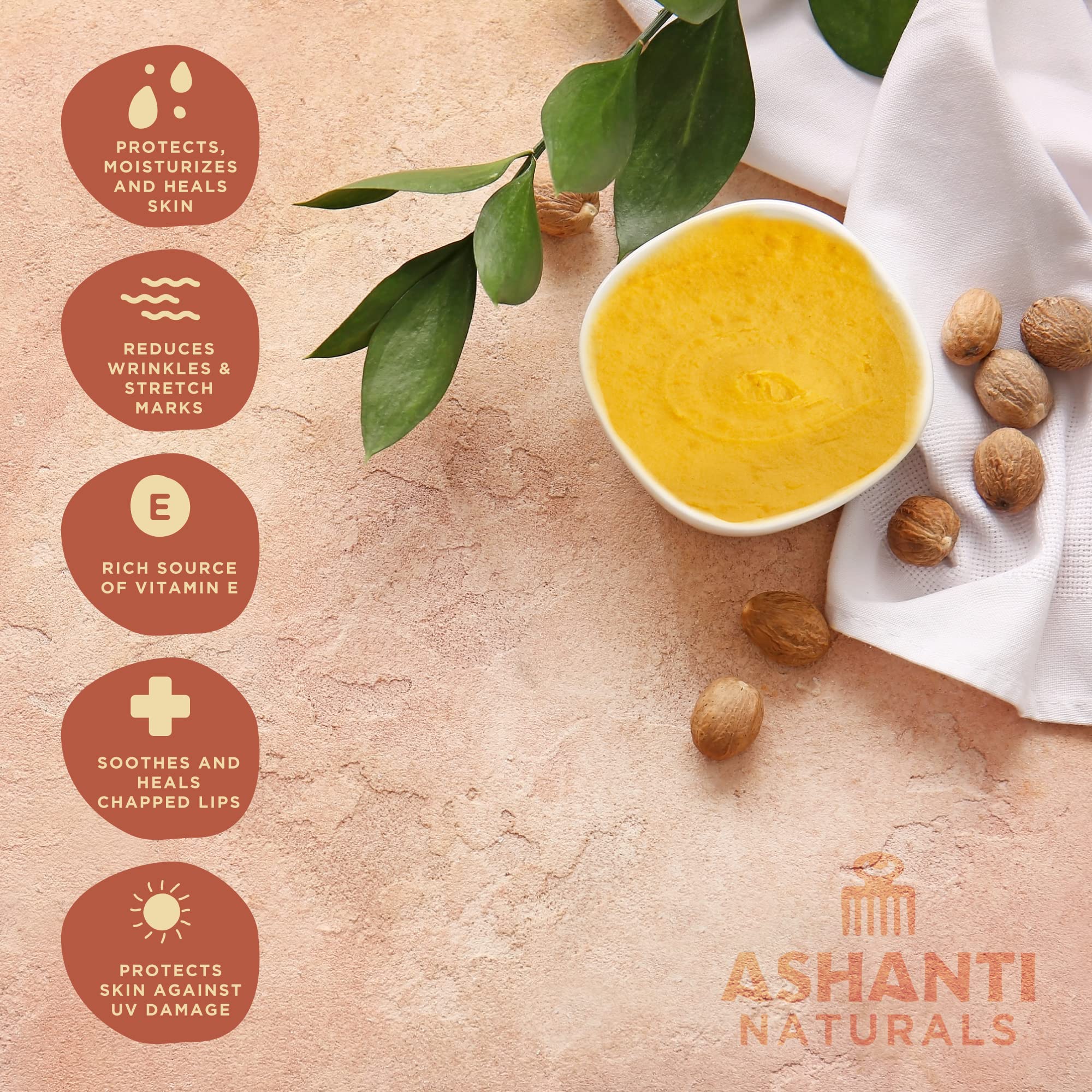 Ashanti Naturals Creamy Yellow Shea Butter 8 Oz.